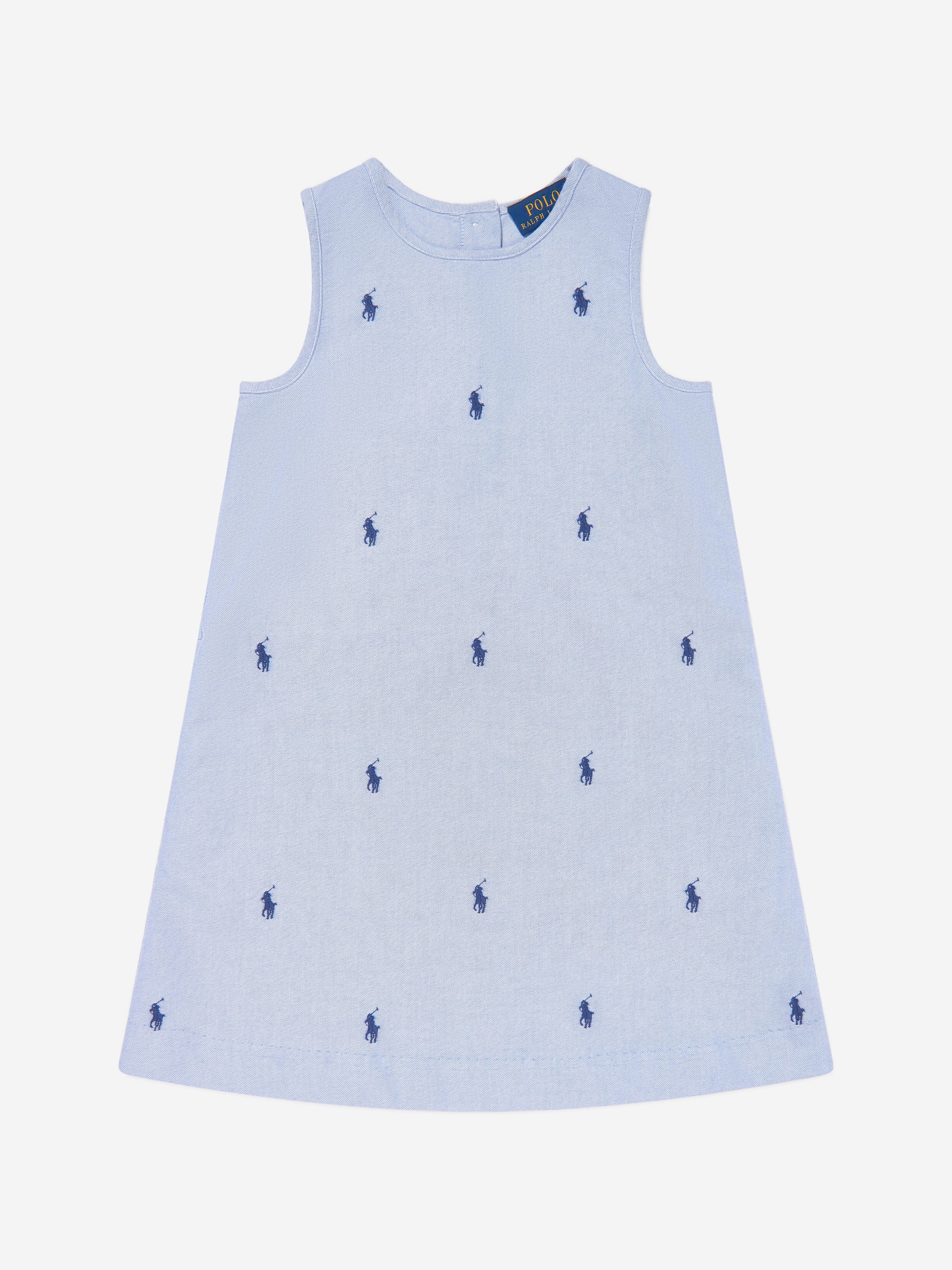 Girls Sleeveless Logo Dress in Blue