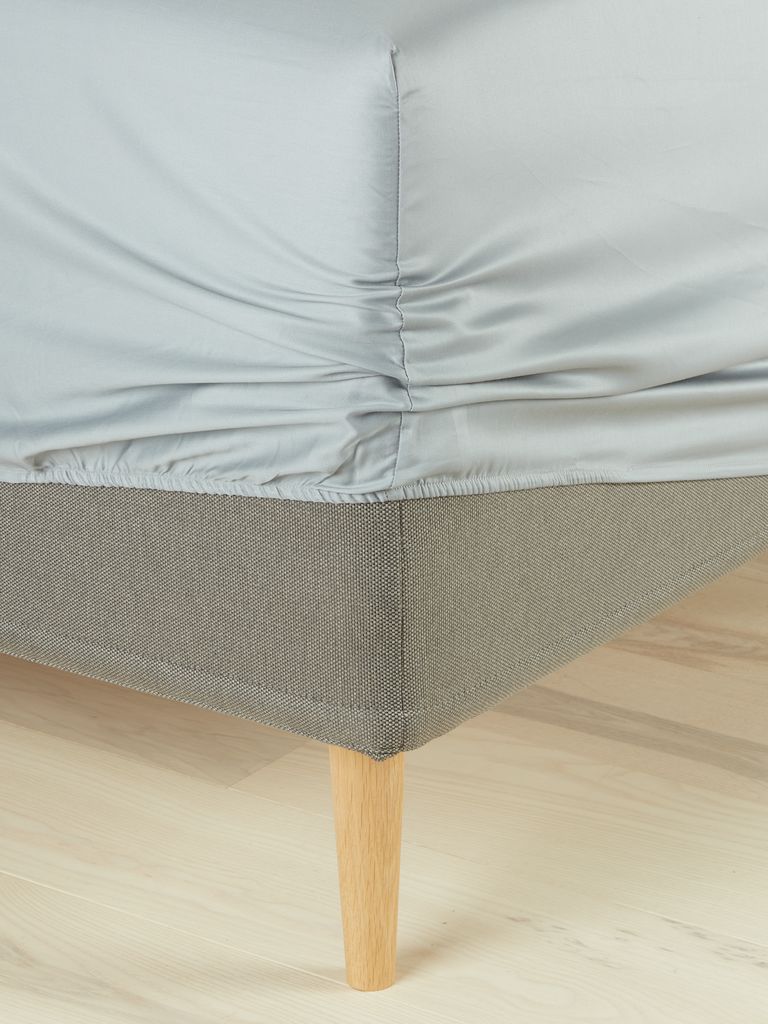 Sateen Fitted sheet TINE Single light grey
