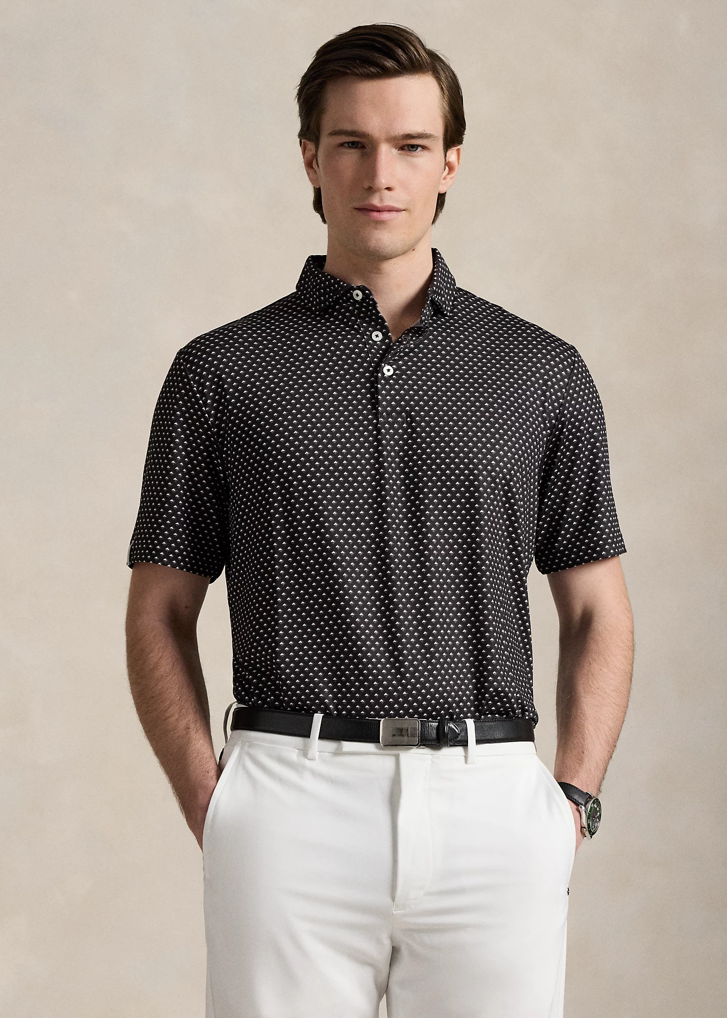 Classic Fit Print Performance Polo Shirt
