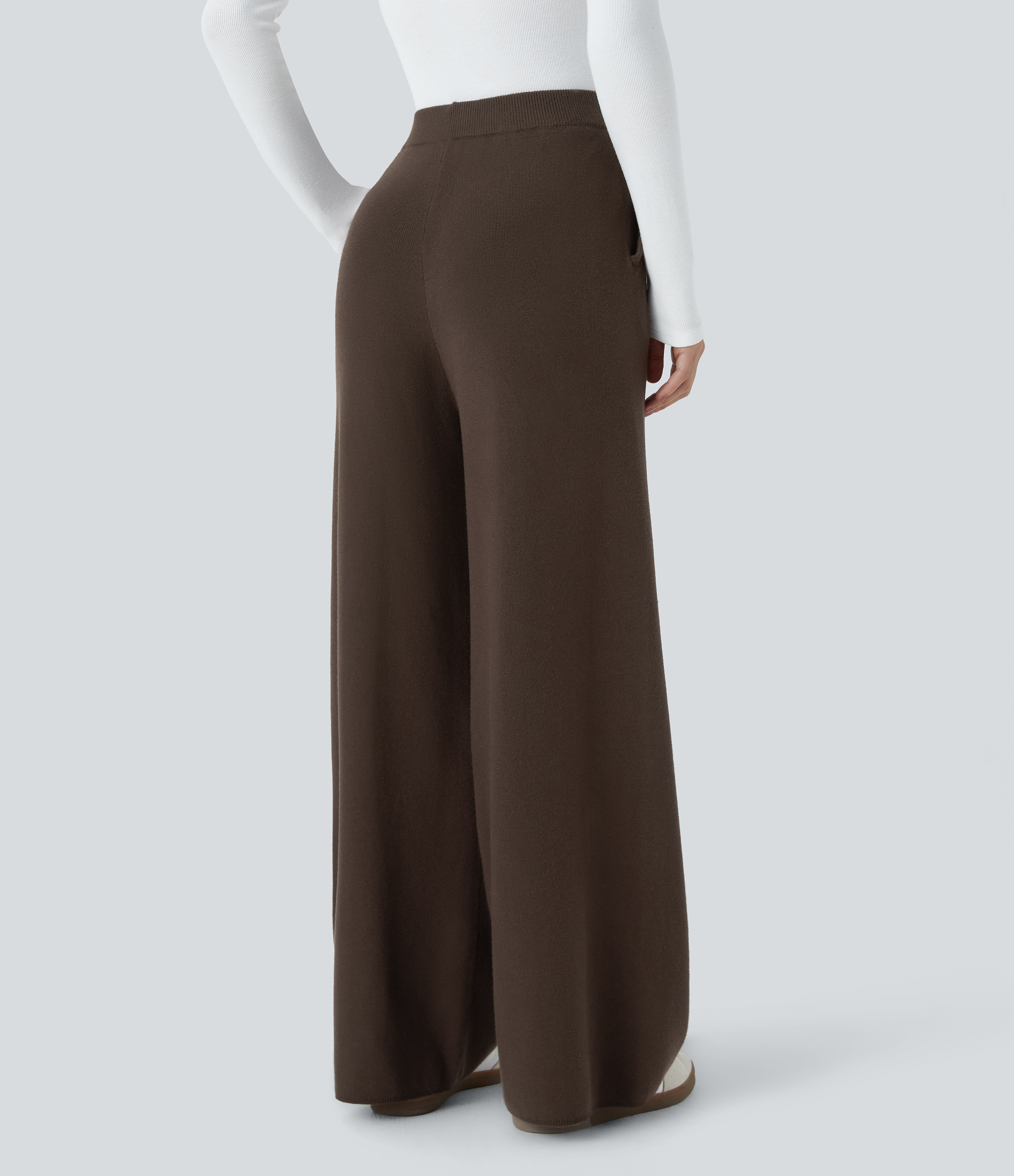 High Waisted Pocket Wide Leg Casual Pants