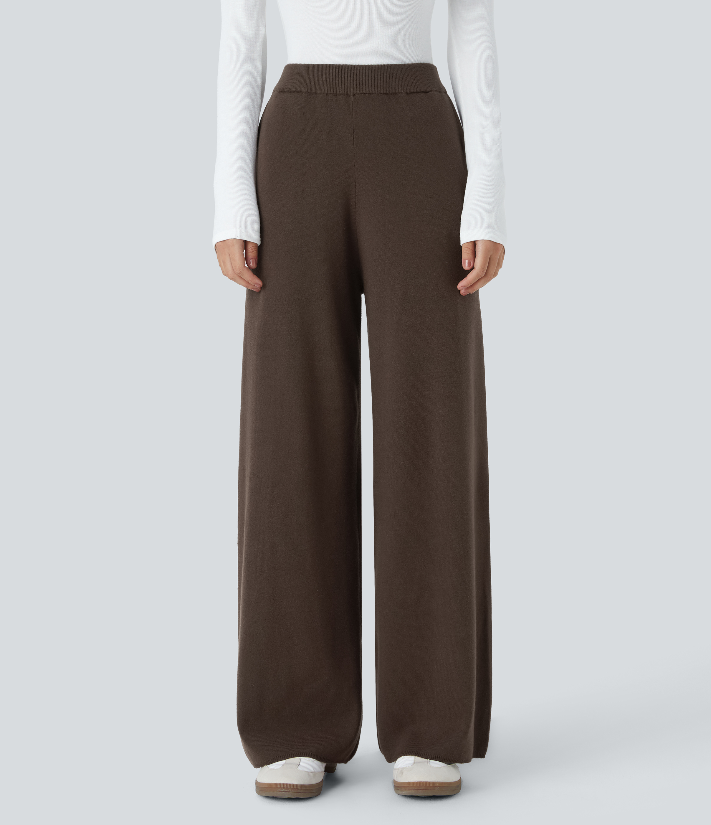 High Waisted Pocket Wide Leg Casual Pants