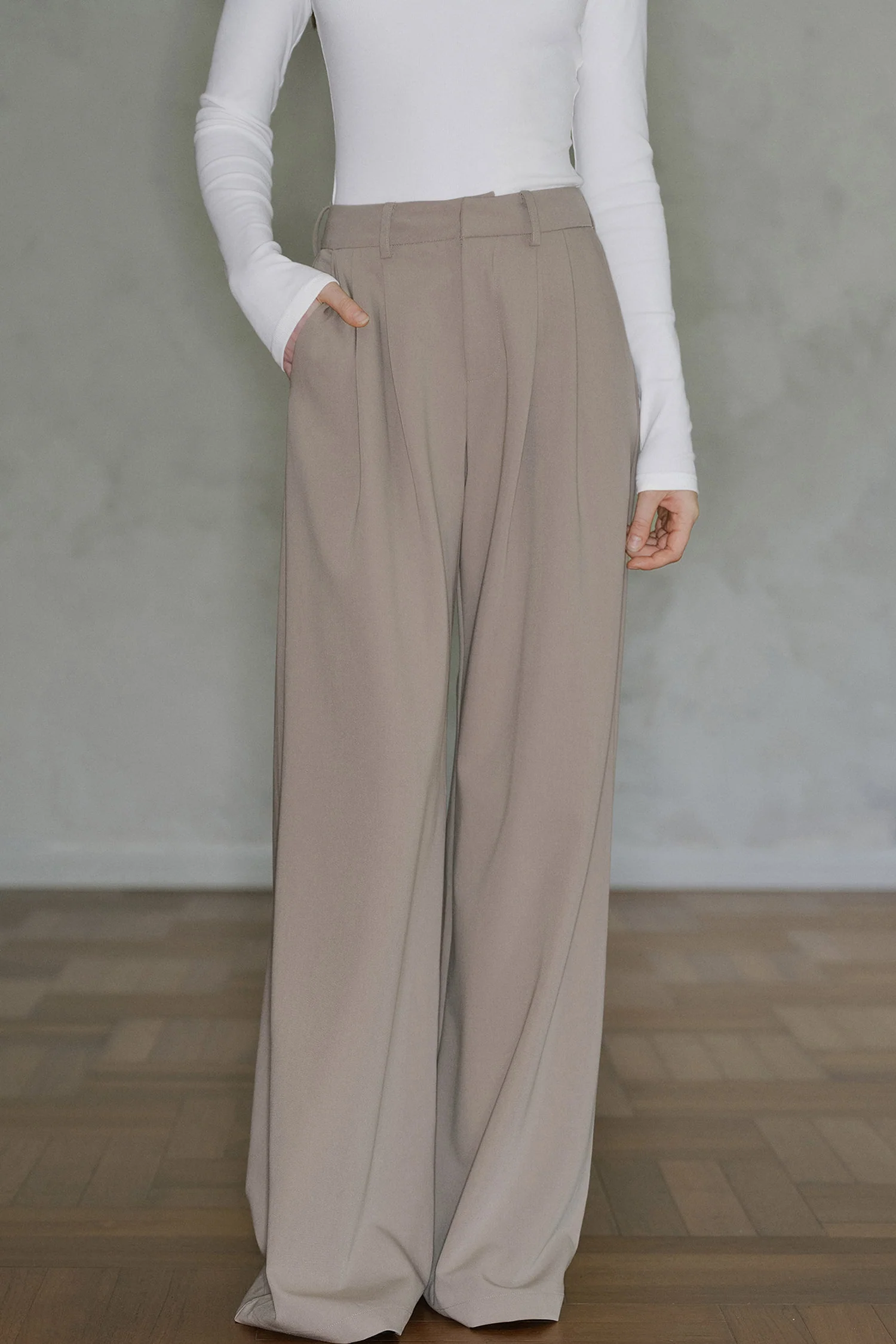 High-Waisted Drapey Trousers
