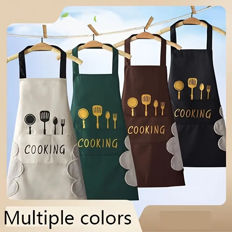 Waterproof Chef Cooking Apron With Pocket (Random Color)