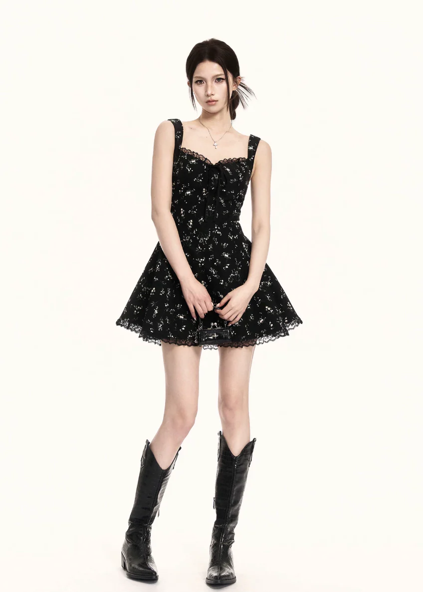 Precision Square Neck Mini Dress