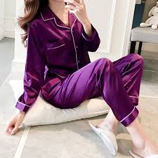 Purple Silk Nightwear
