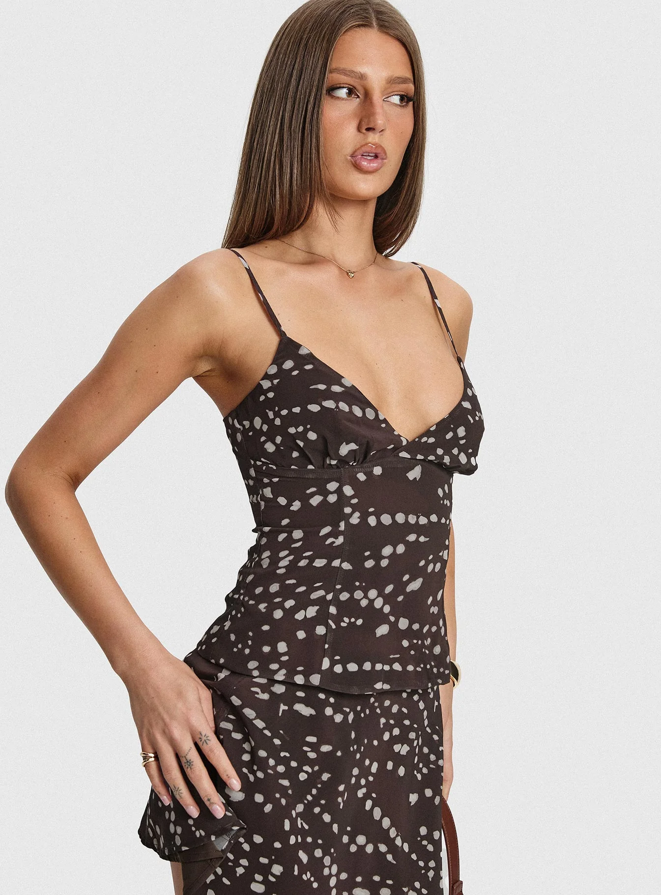 Cami Top Brown