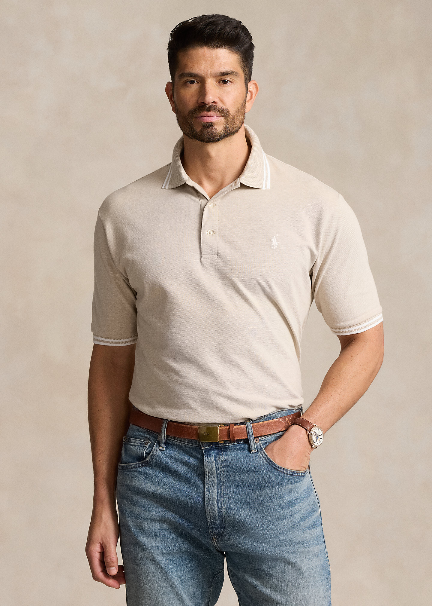 Stretch Mesh Polo Shirt