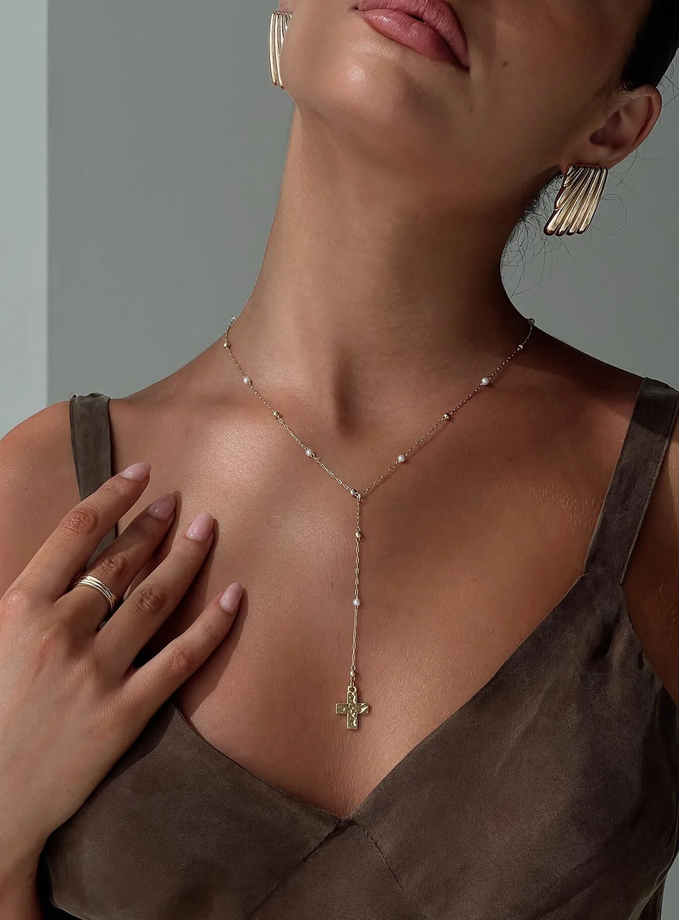 Lariat Necklace Gold