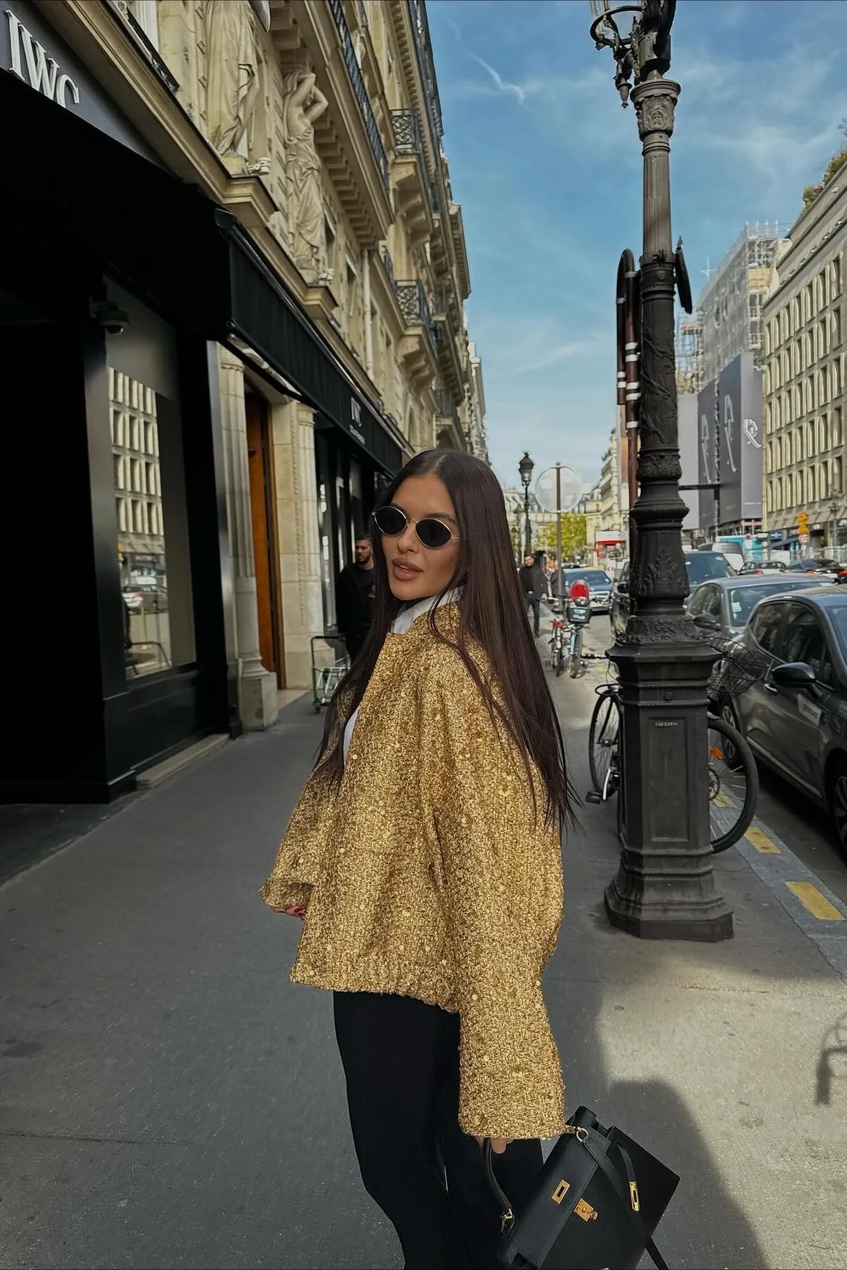 Sequined Stand Collar Jacket