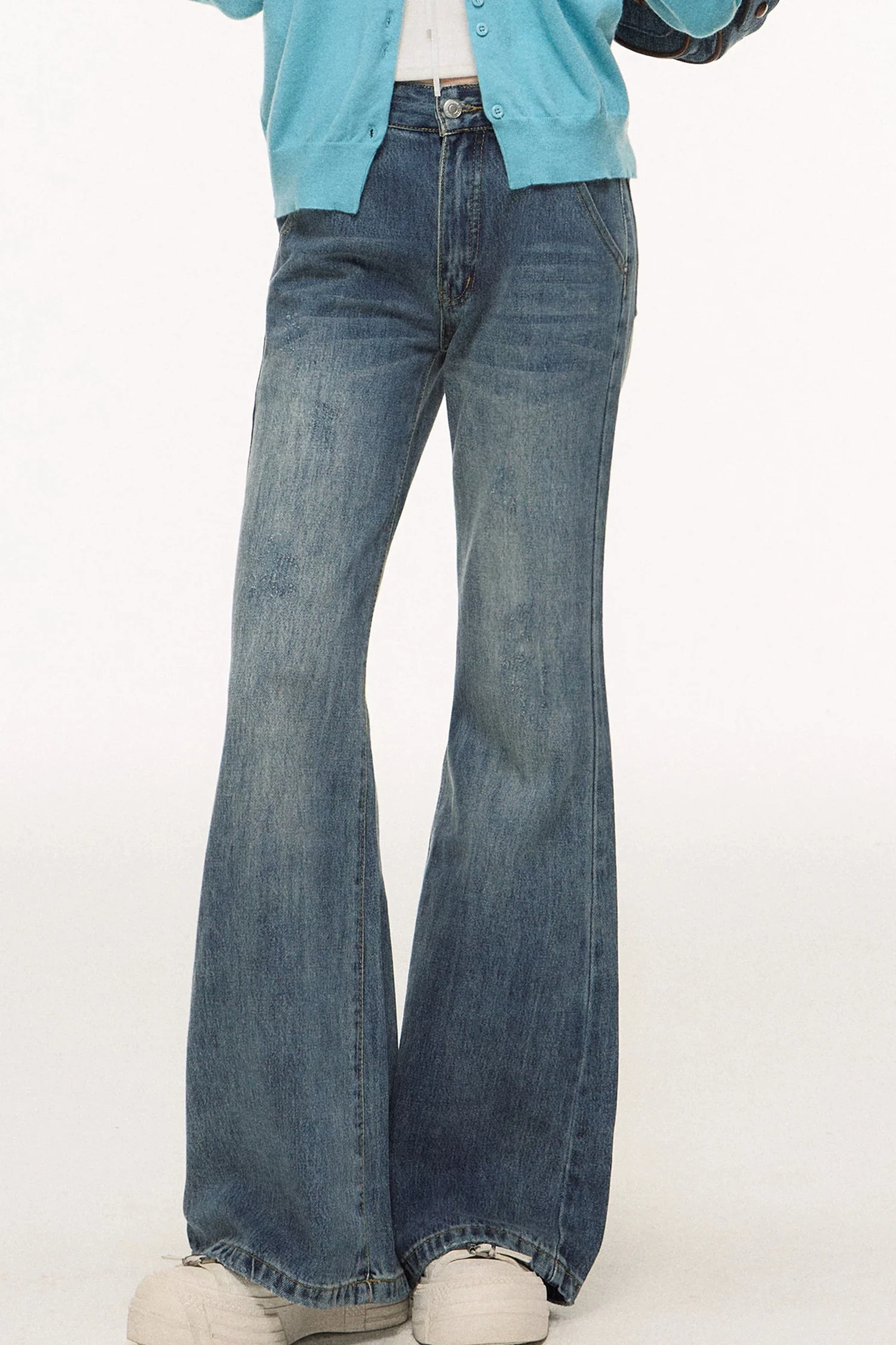 High-End Denim Wide-Leg Pants