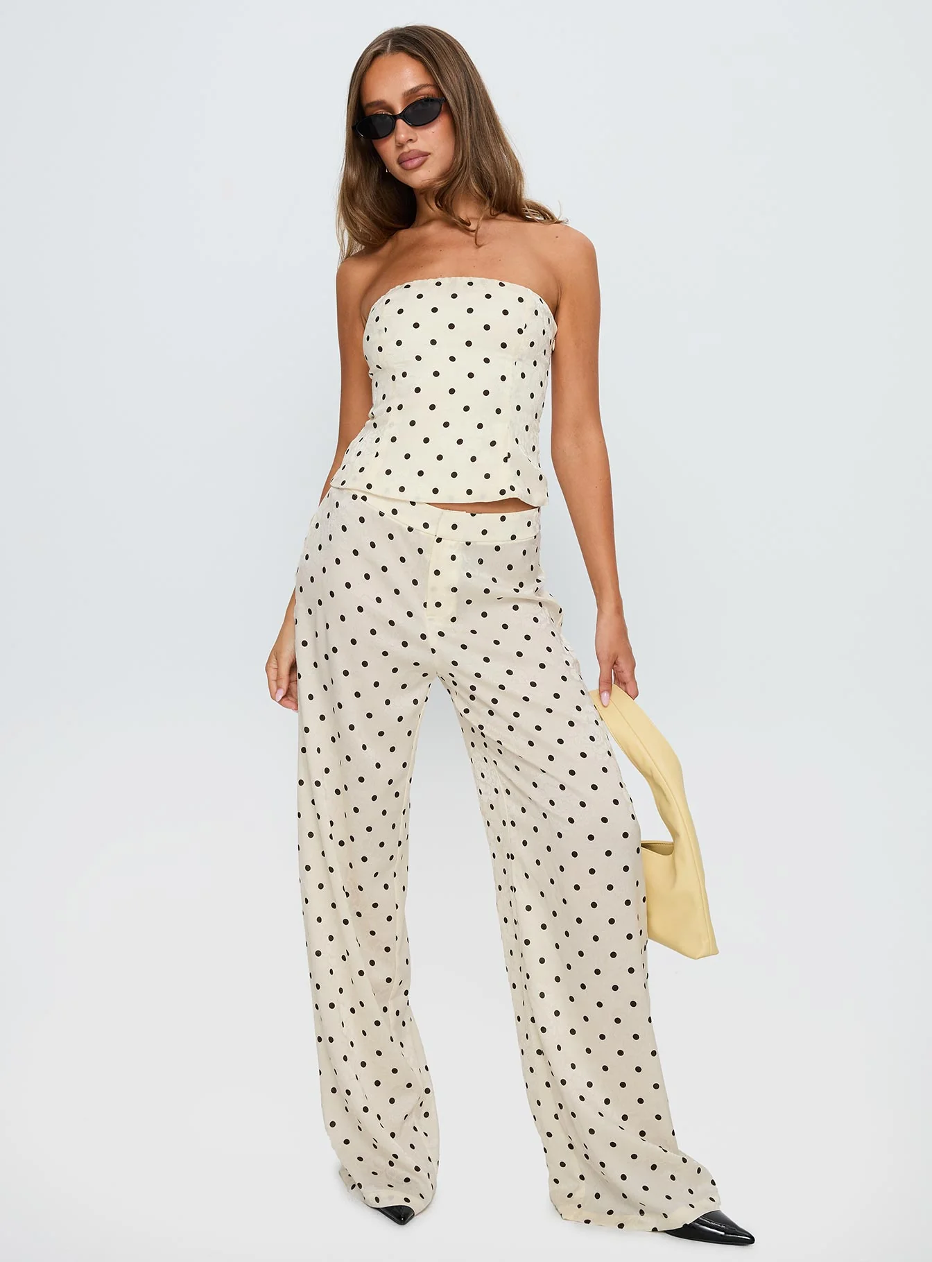 Strapless Set Cream Polka