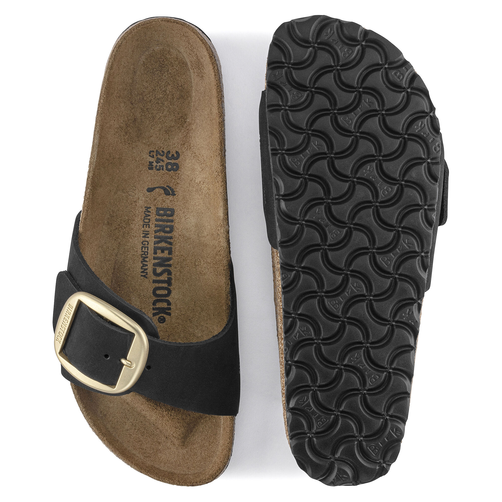 Madrid Big Buckle Nubuk Leather