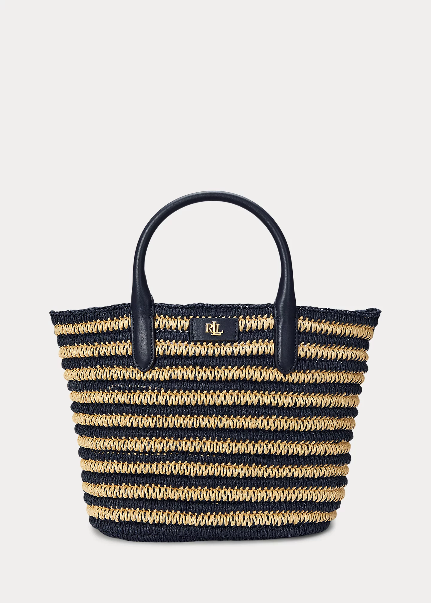 Striped Straw Medium Brie Tote Bag