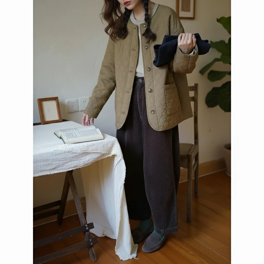Vintage Corduroy Baggy Pants Winter