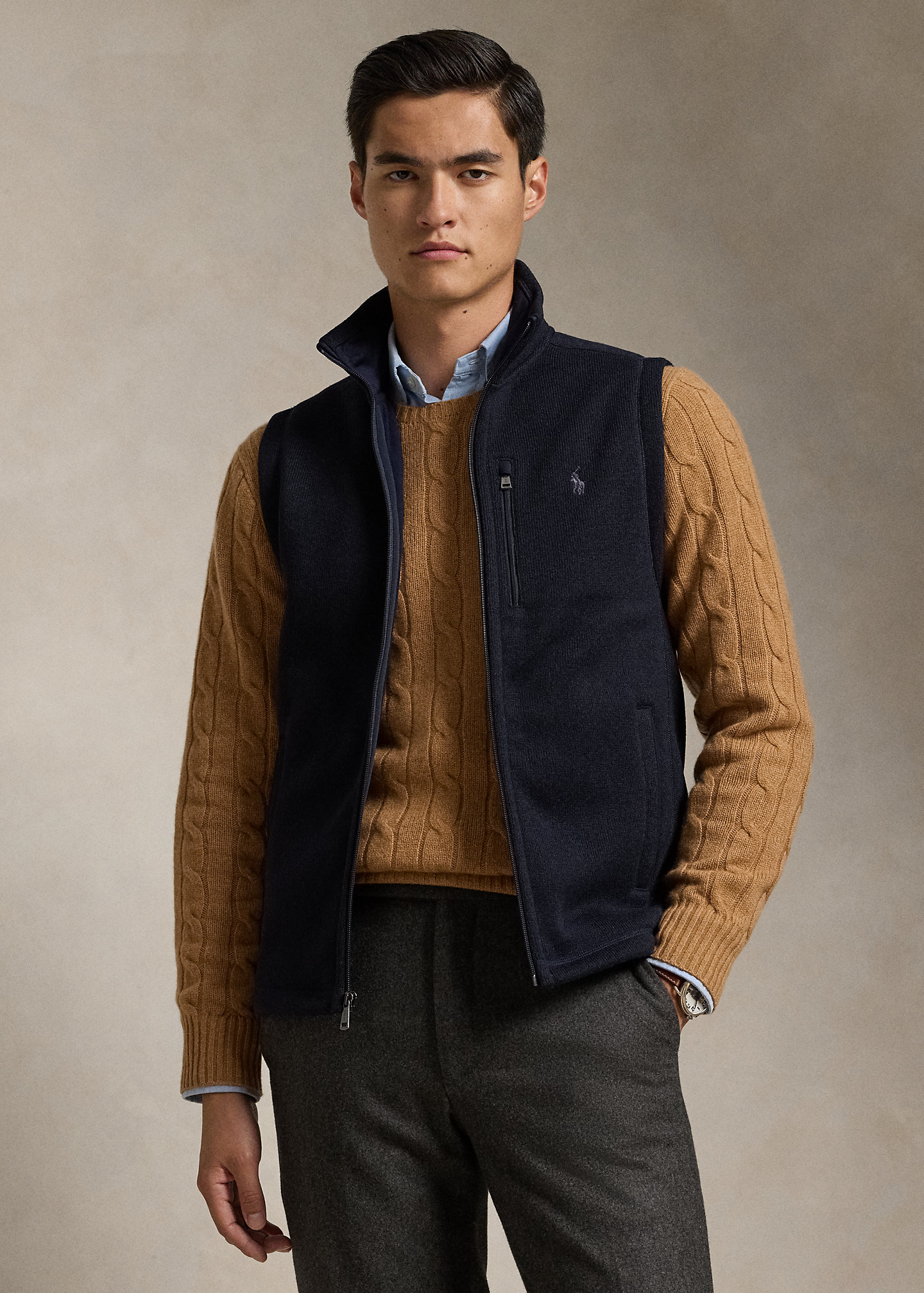 Brushed Fleece Full-Zip Vest