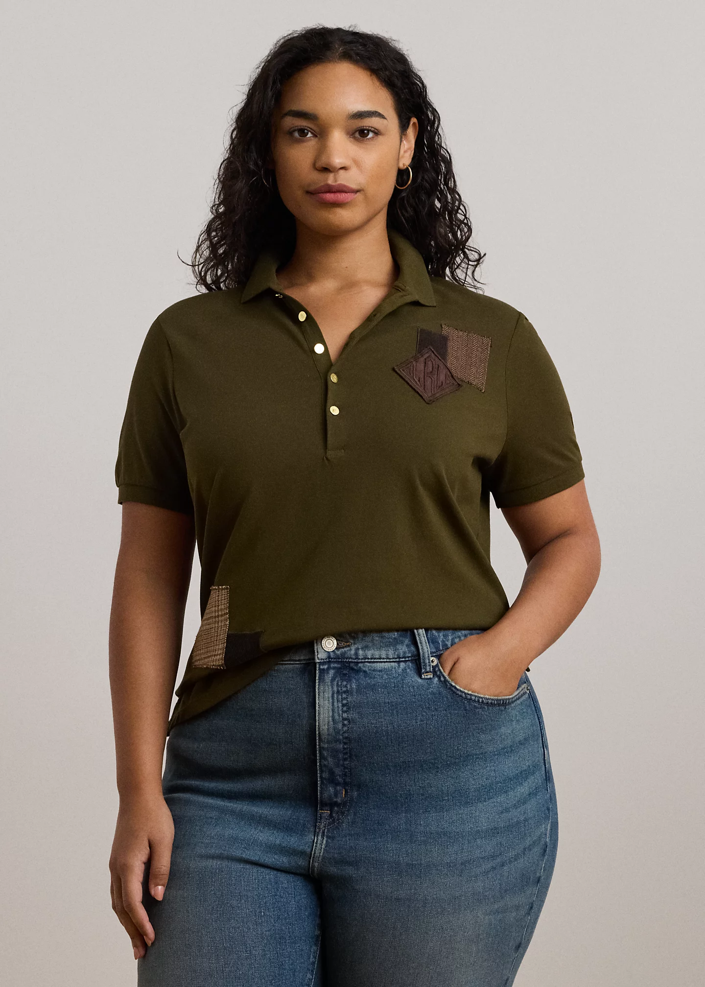 Patchwork Piqué Polo Shirt