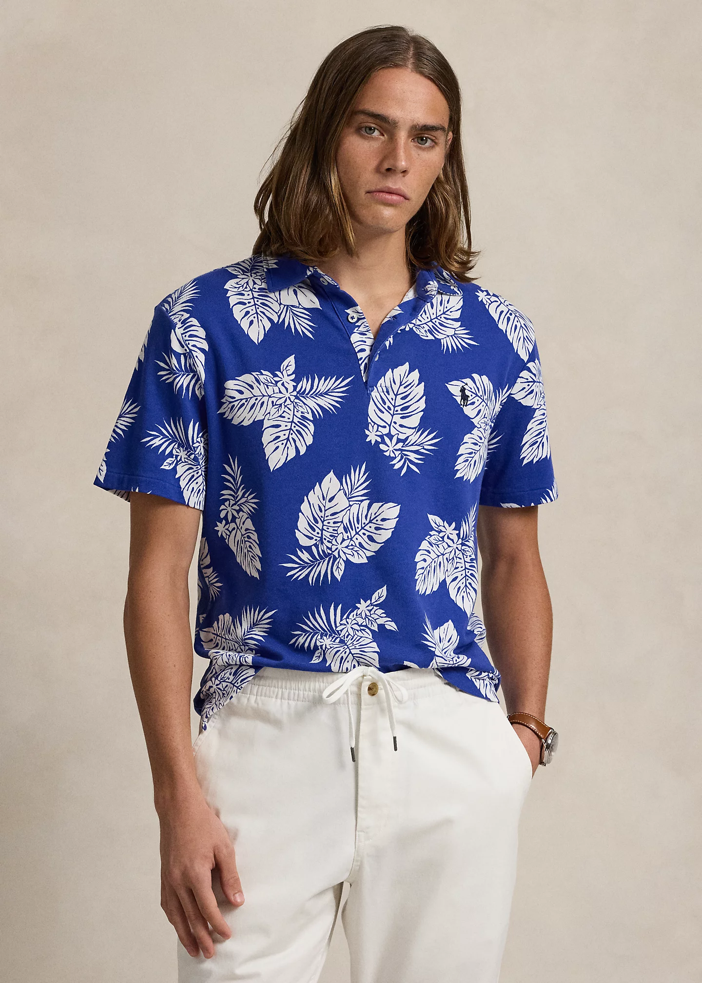 Custom Slim Fit Monstera Spa Terry Polo