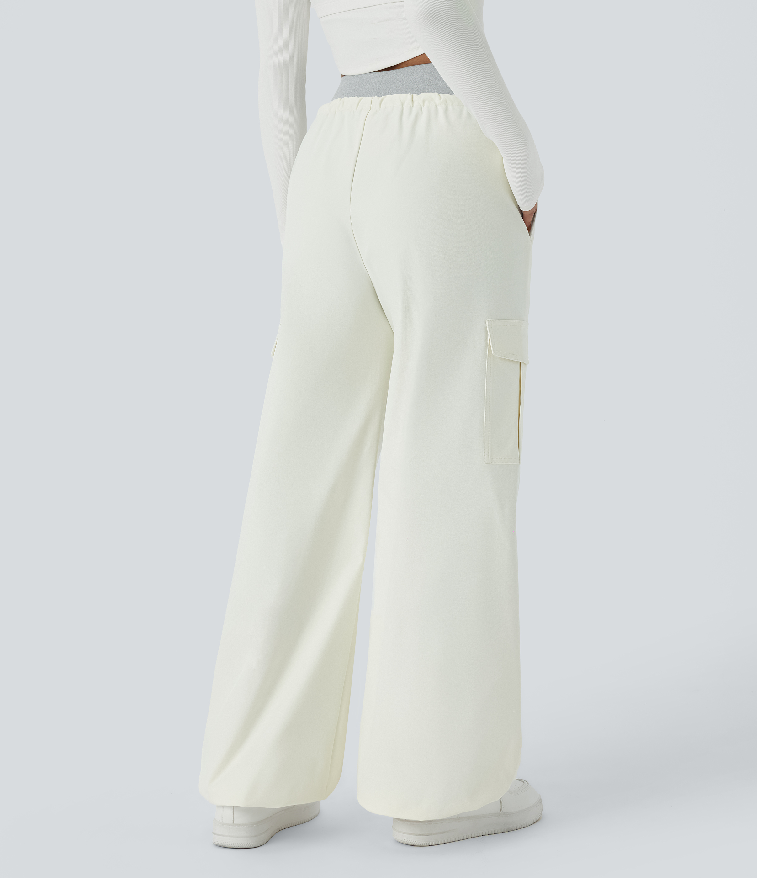 Water Repellent Wear-Resistant Double-Layer High Waisted Drawstring Pockets Hiking Cargo Joggers