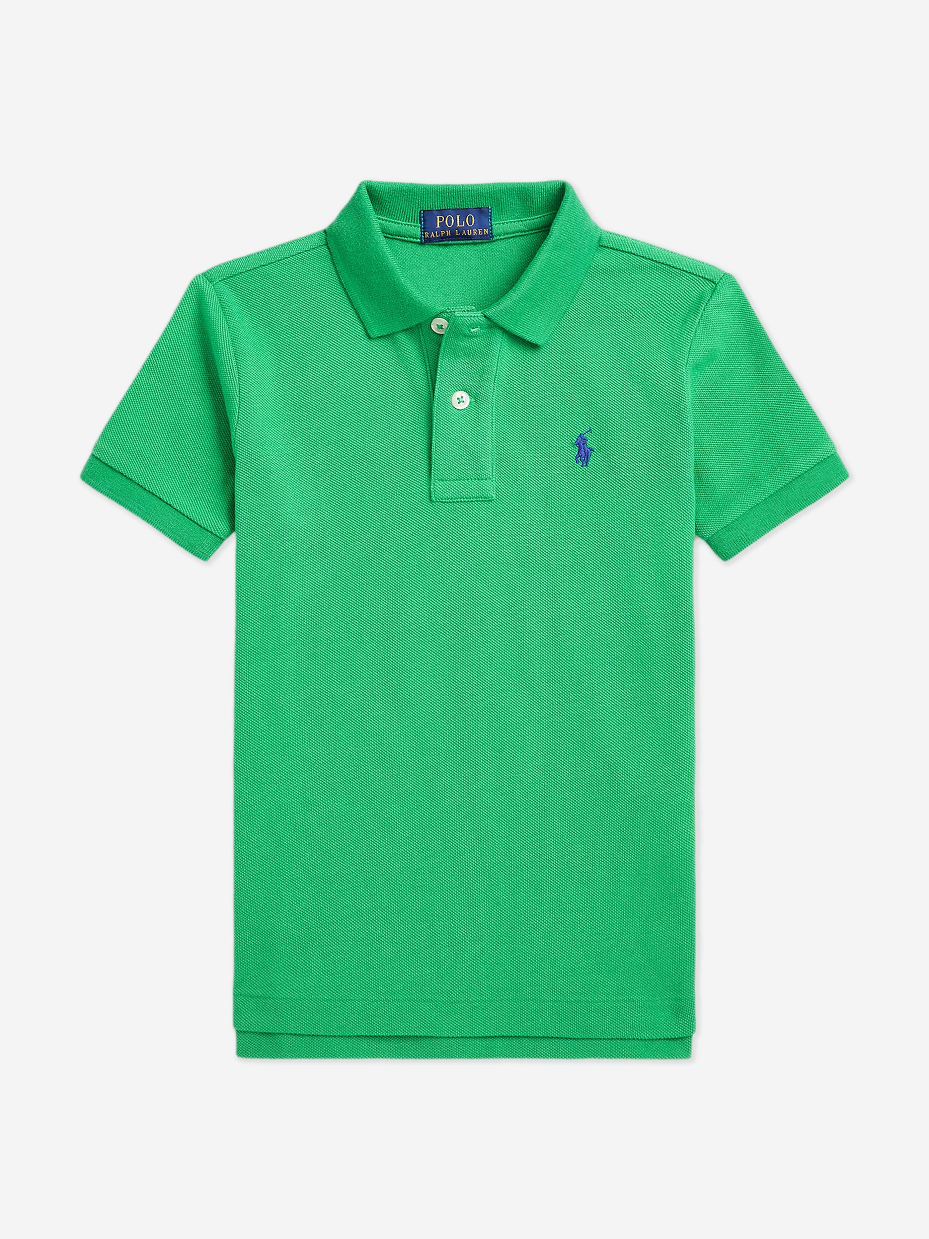 Boys Slim Fit Polo Shirt in Green