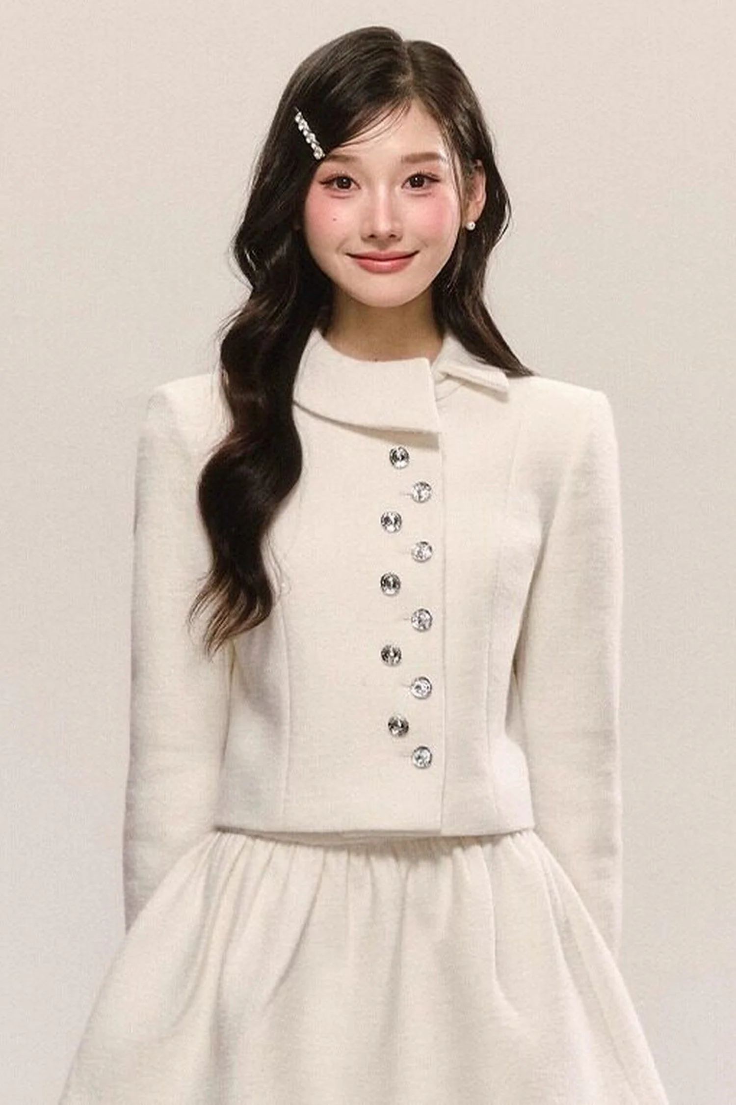 Short Woolen Jacket Pleated Skirt Set-Up