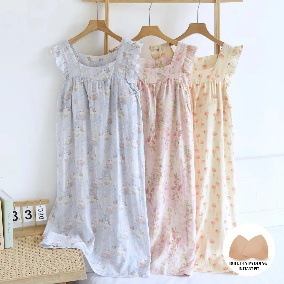 Cottage Garden Ruffle Padded Night Dress