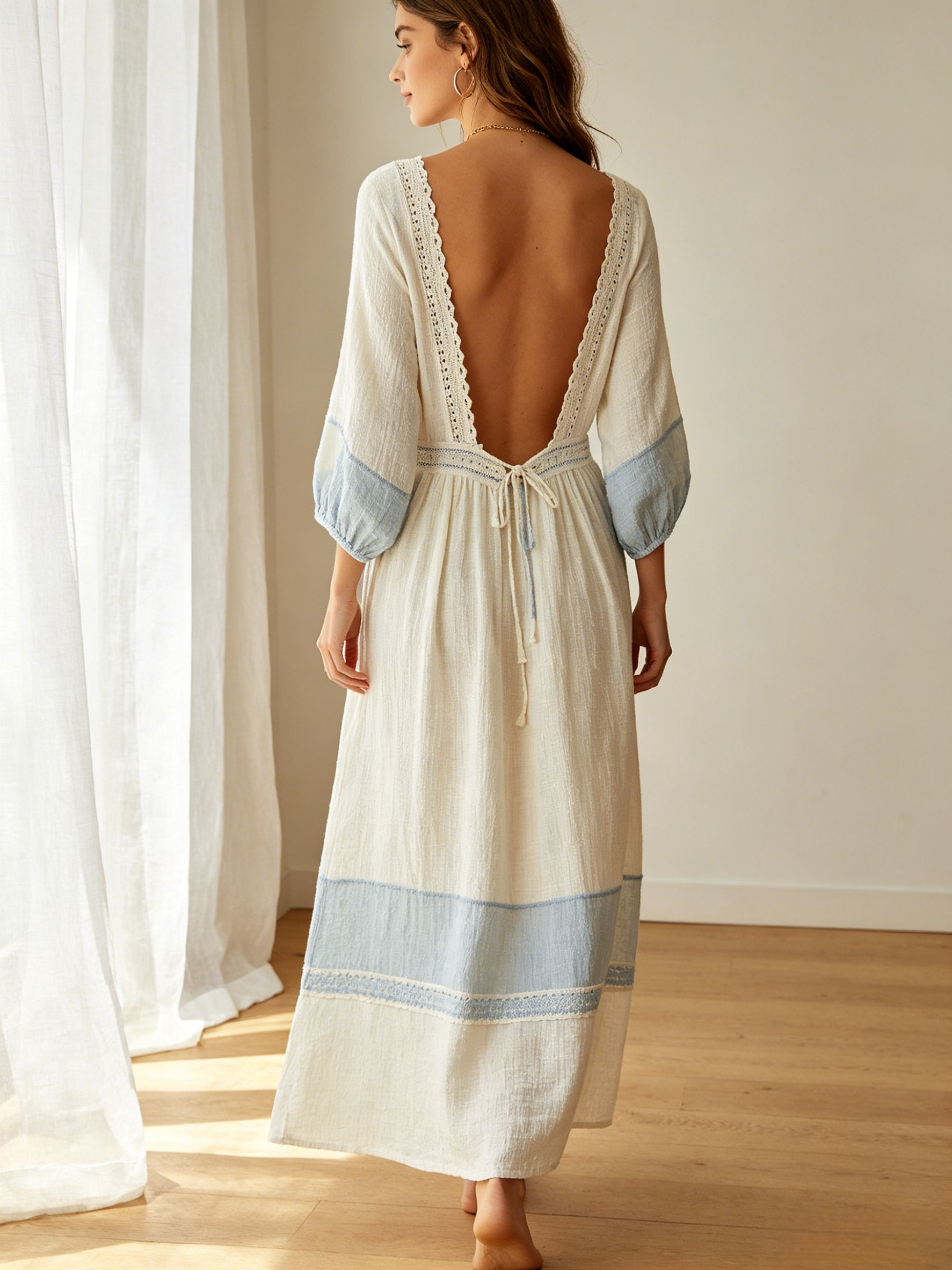 Coastal Cowgirl Open Back Long Dress