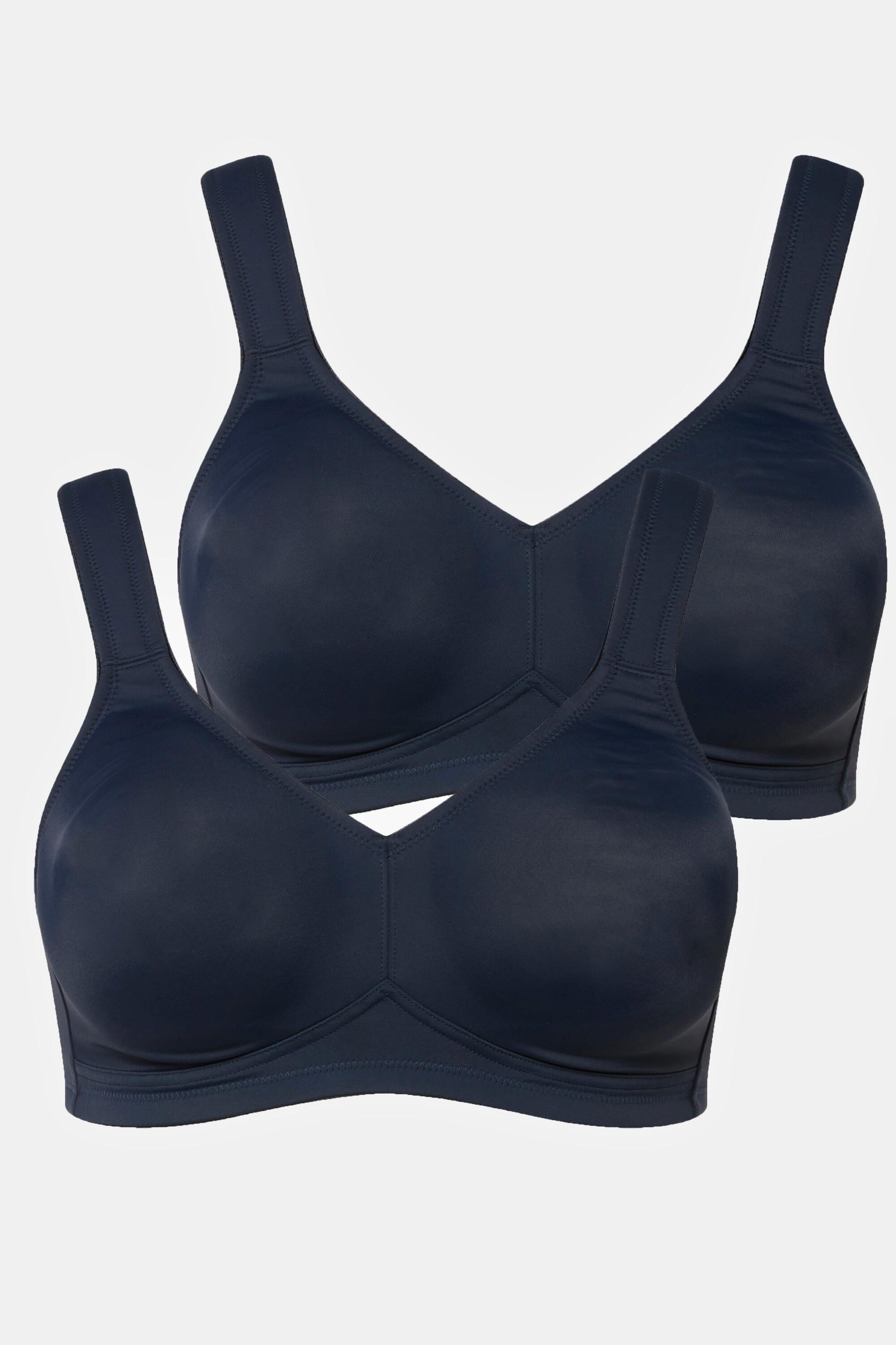 Ulla Popken Mikrofaser-BH, 2er-Pack, ohne Bügel, vorgeformte Cups