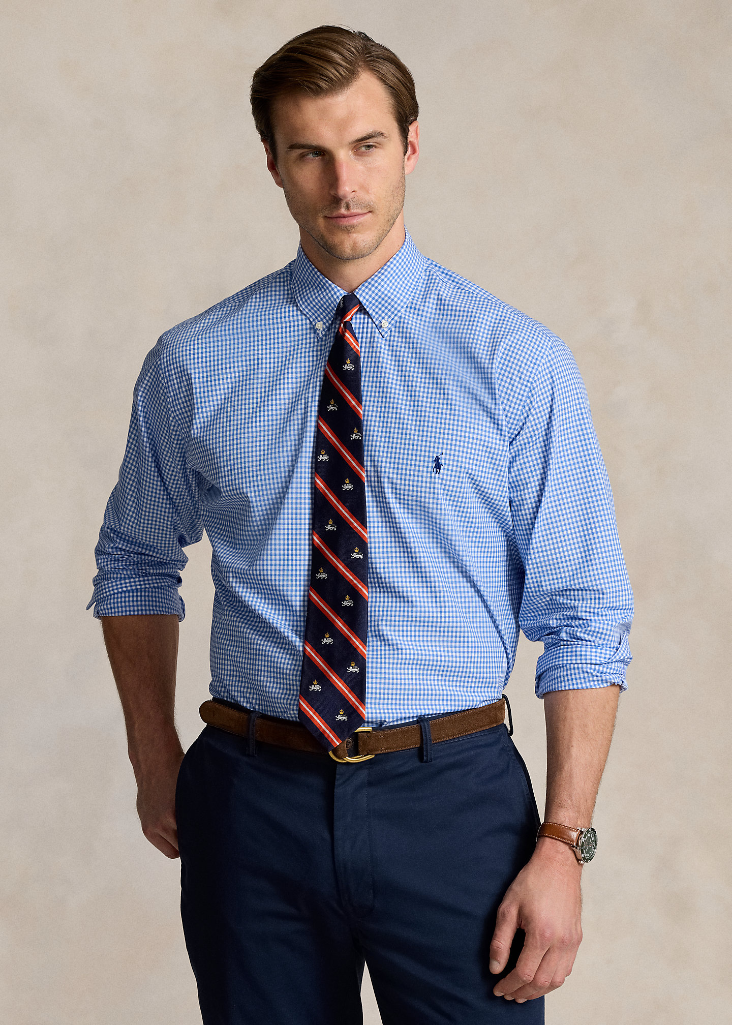 Gingham Stretch Poplin Shirt