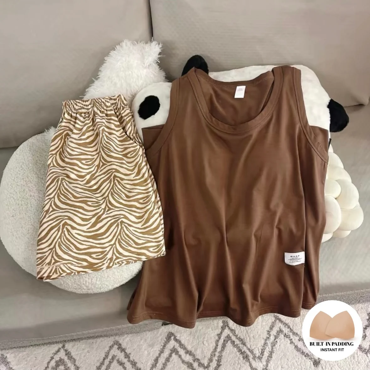 Espresso Ease Padded Nightsuit Set