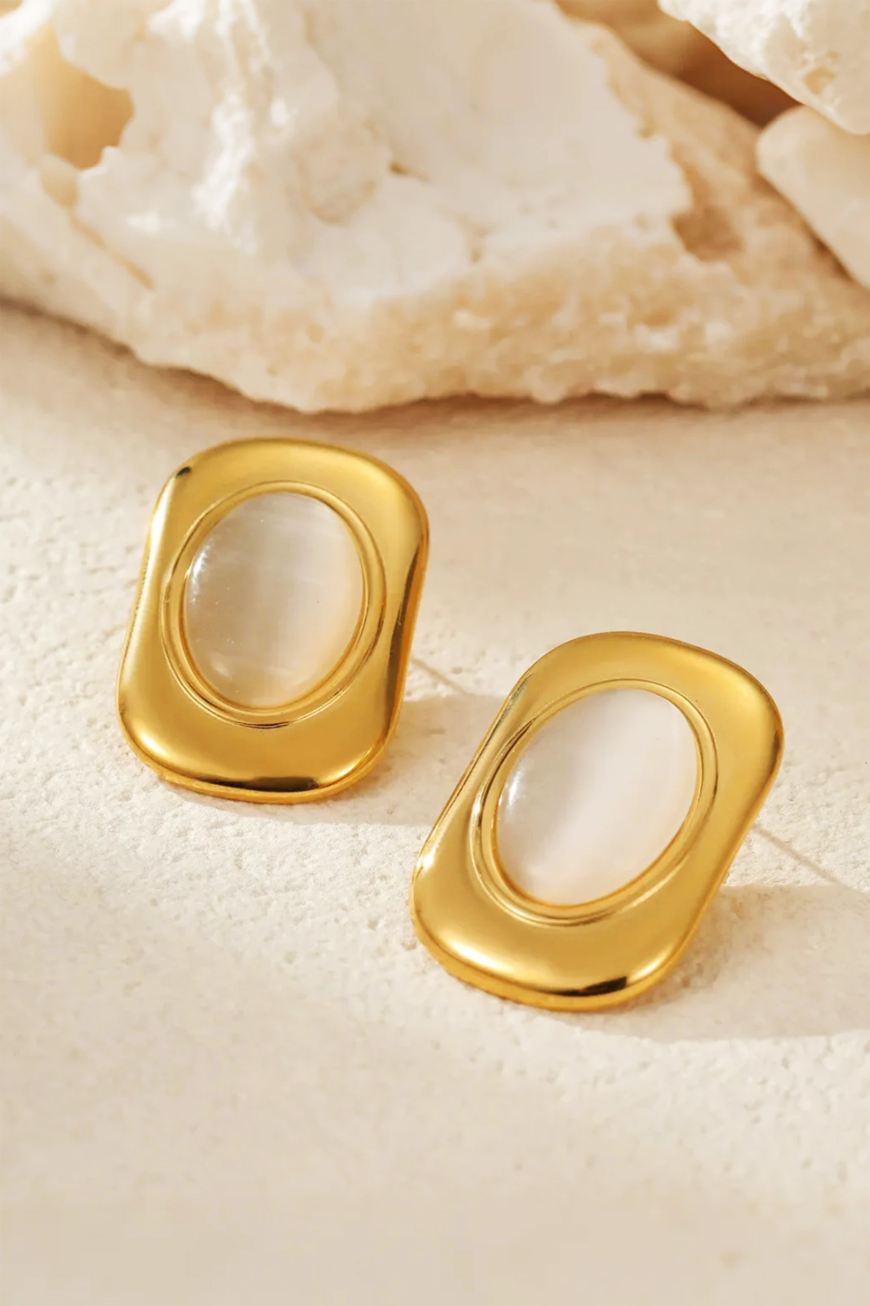 Oval Stone Statement Earring & Ring