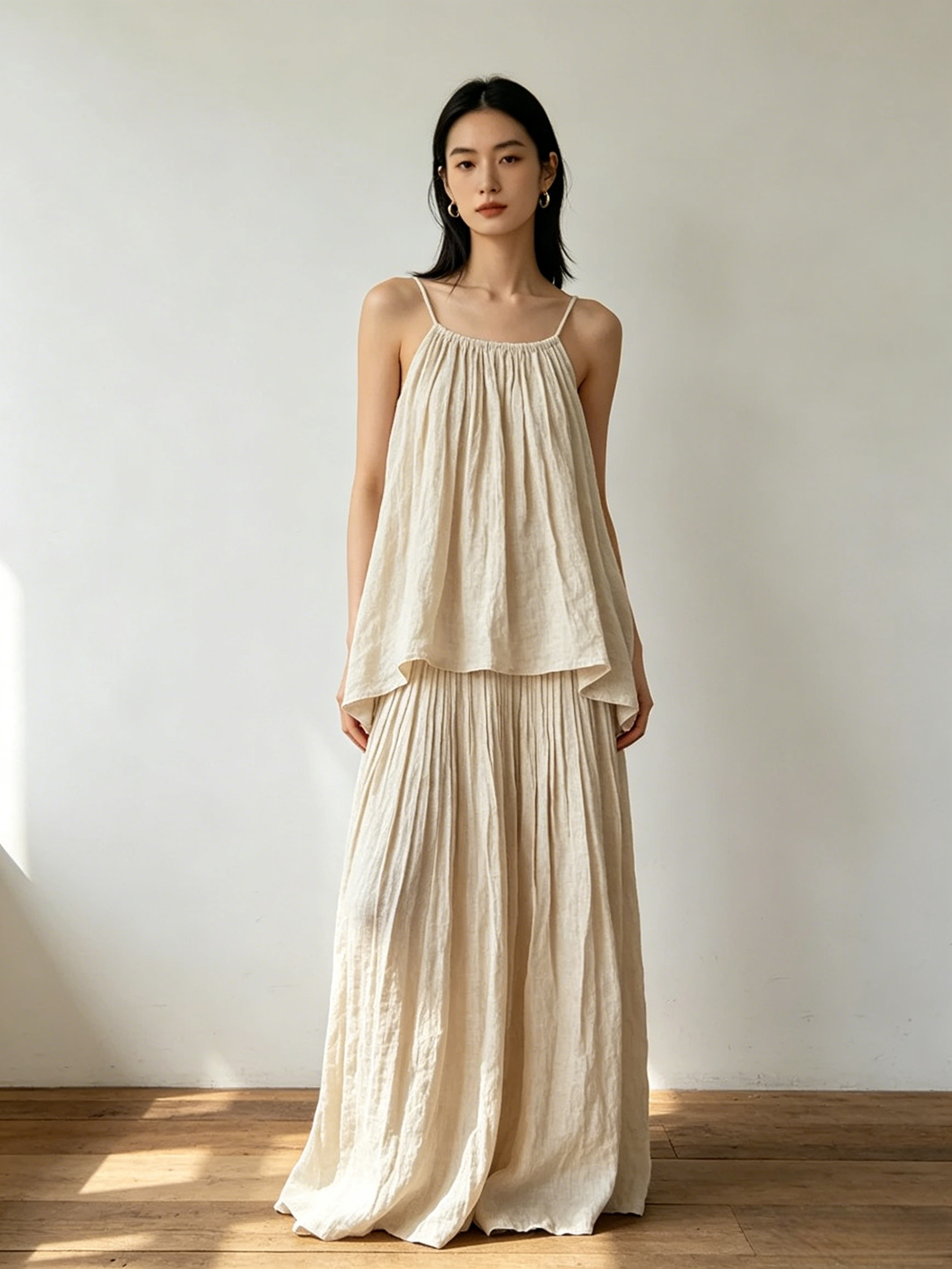 Pleated Maxi Skirt