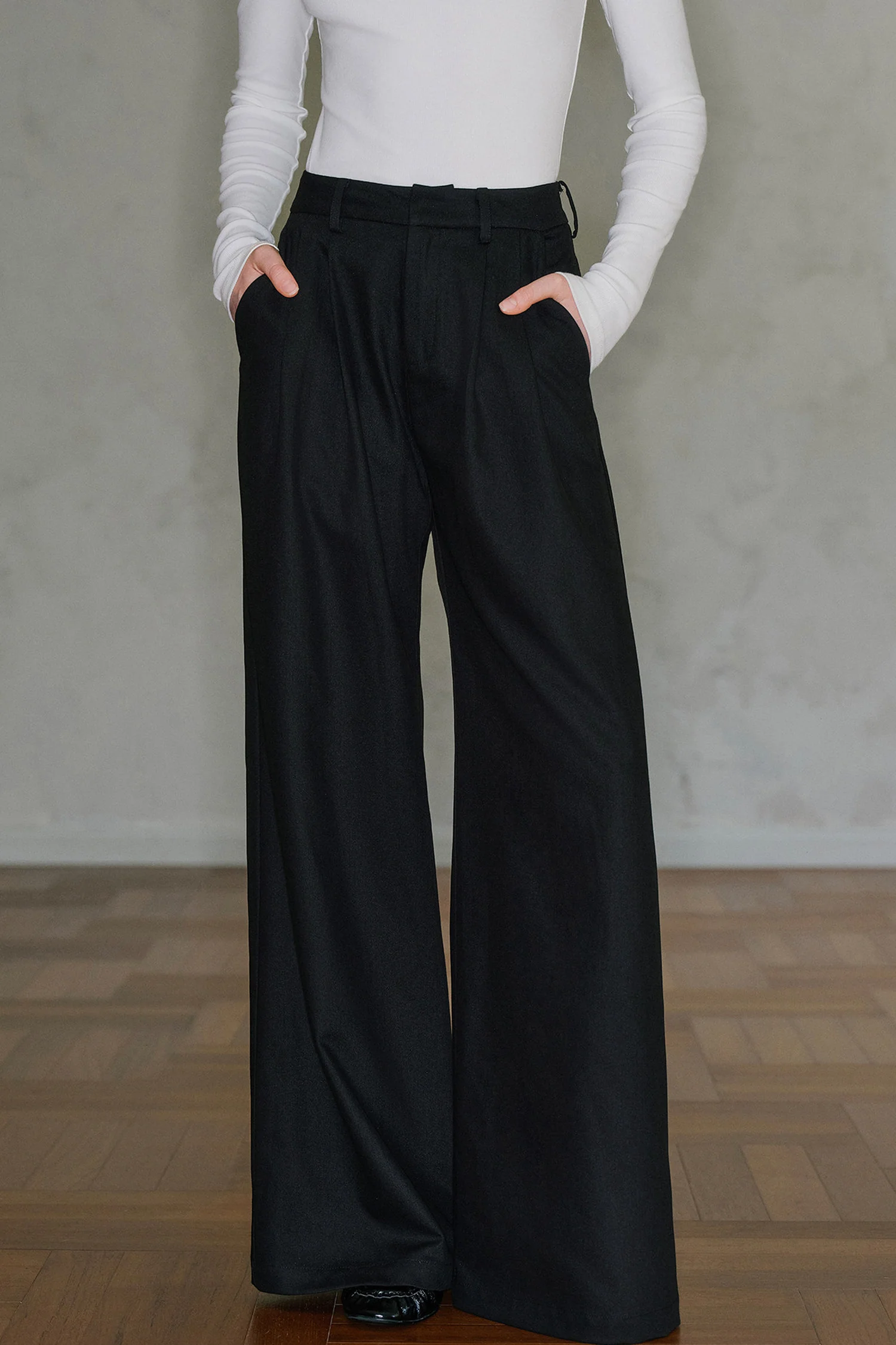 High-Waisted Drapey Trousers