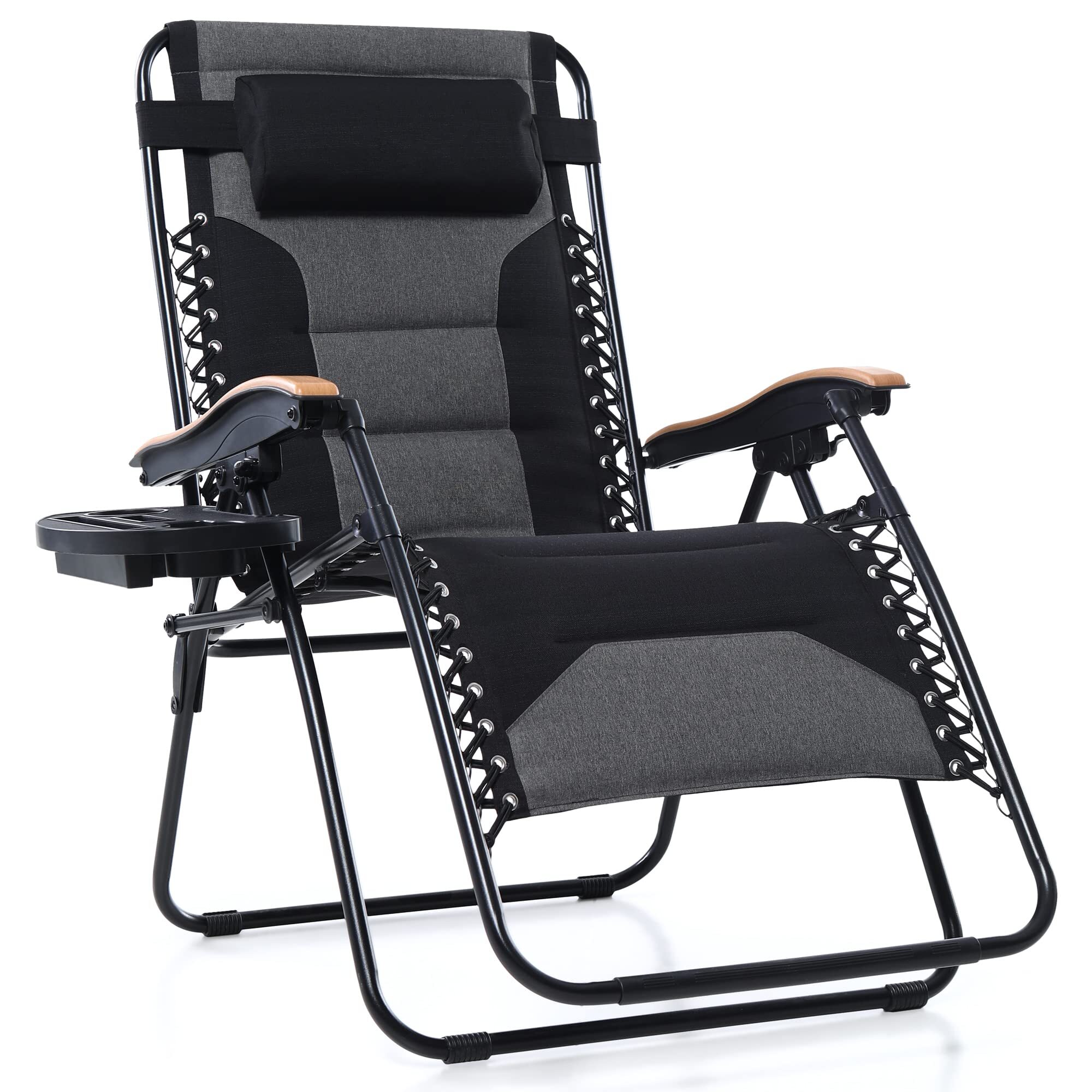 [ BUY 2 GET 2 FREE ] Oversize XL Padded Zero Gravity Lounge Chair Wide Armrest Adjustable Recliner with Cup Holder