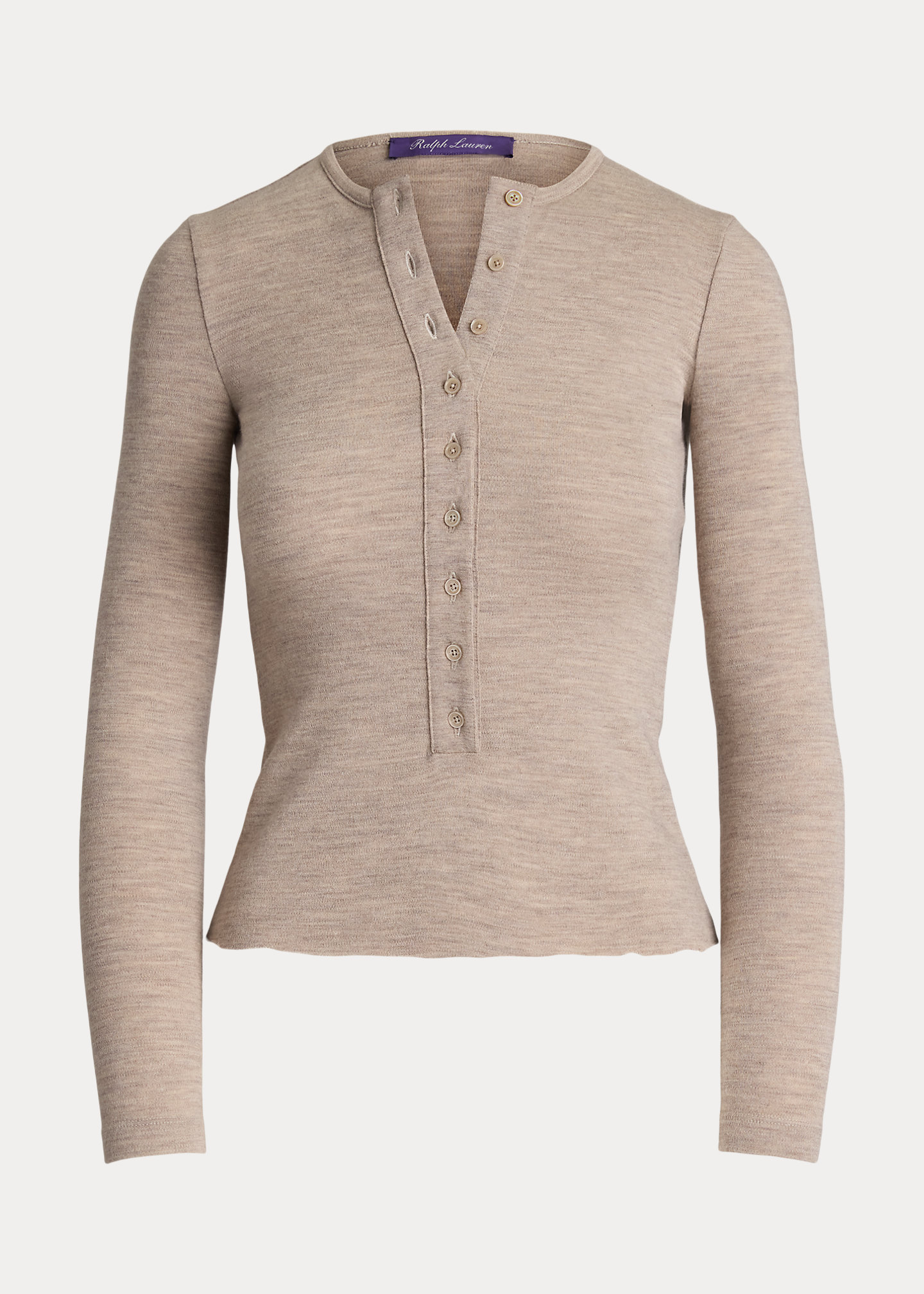 Mélange Wool Jersey Henley Top