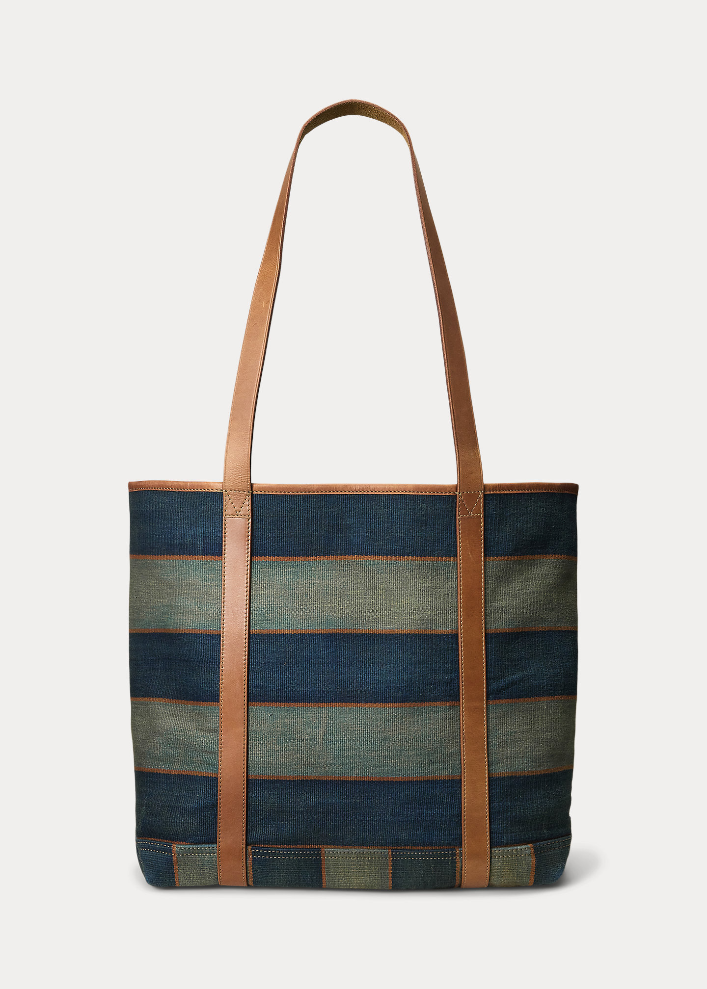 Handwoven Indigo Striped Tote