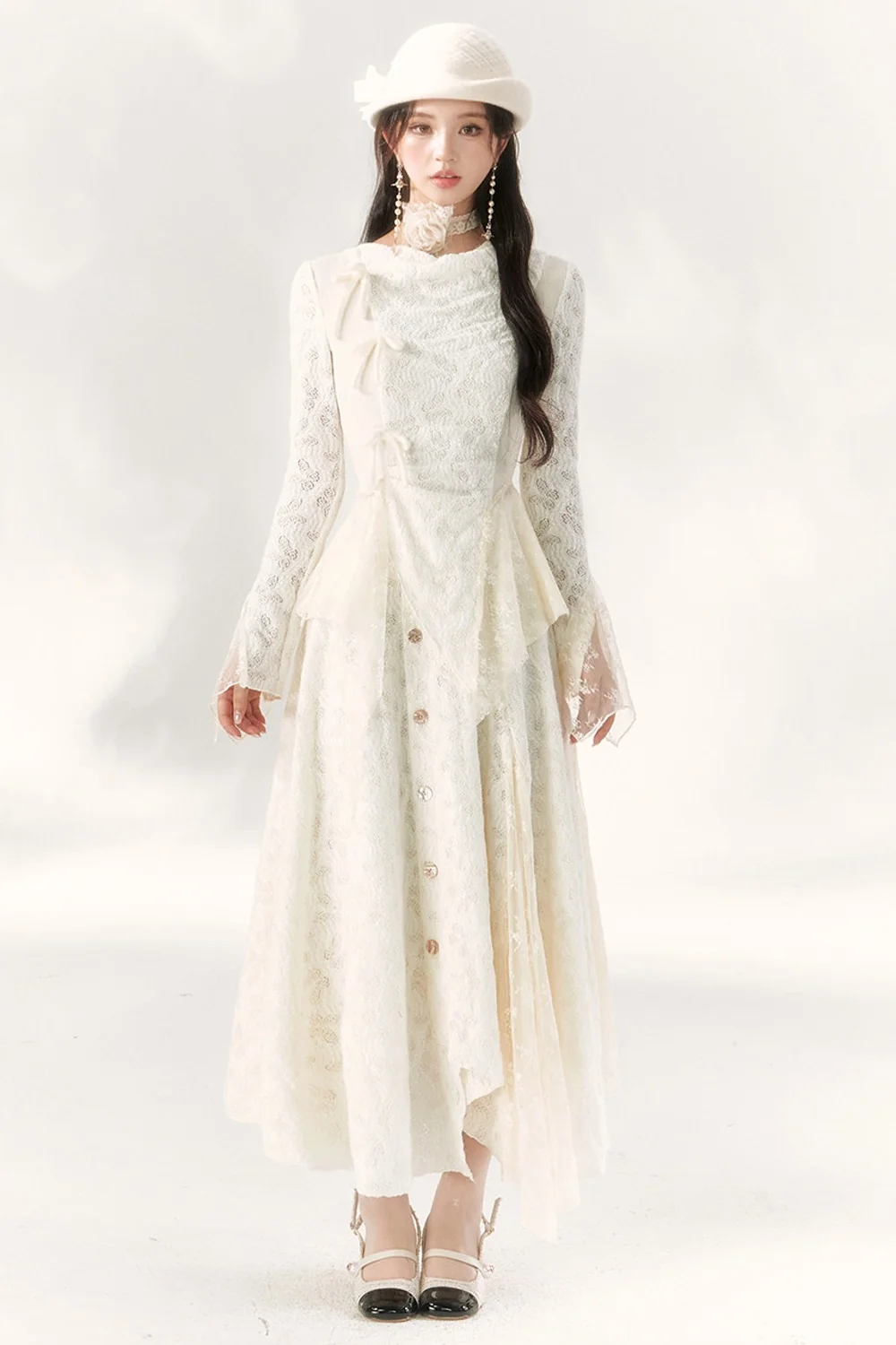Butterfly Dream Knit Layered-Look and Skirt Set-Up