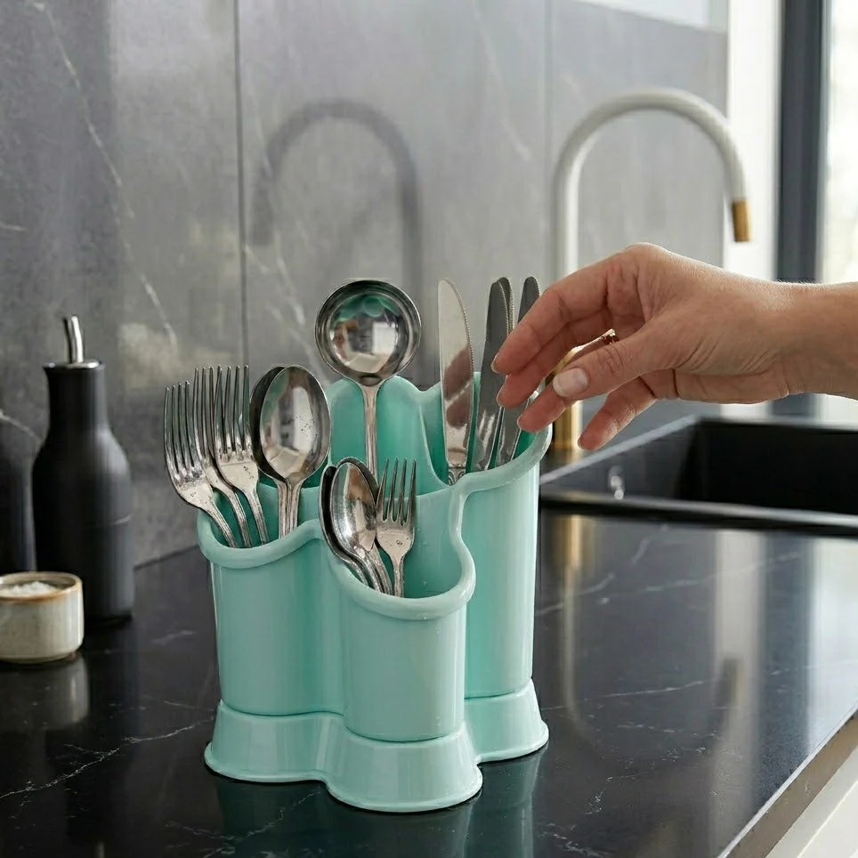 4 Grid Kitchen Cutlery Organizer