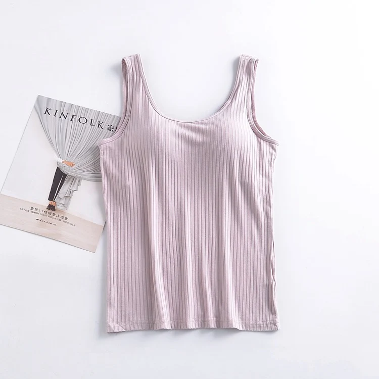 Celine Ribbed Padded Tank Top