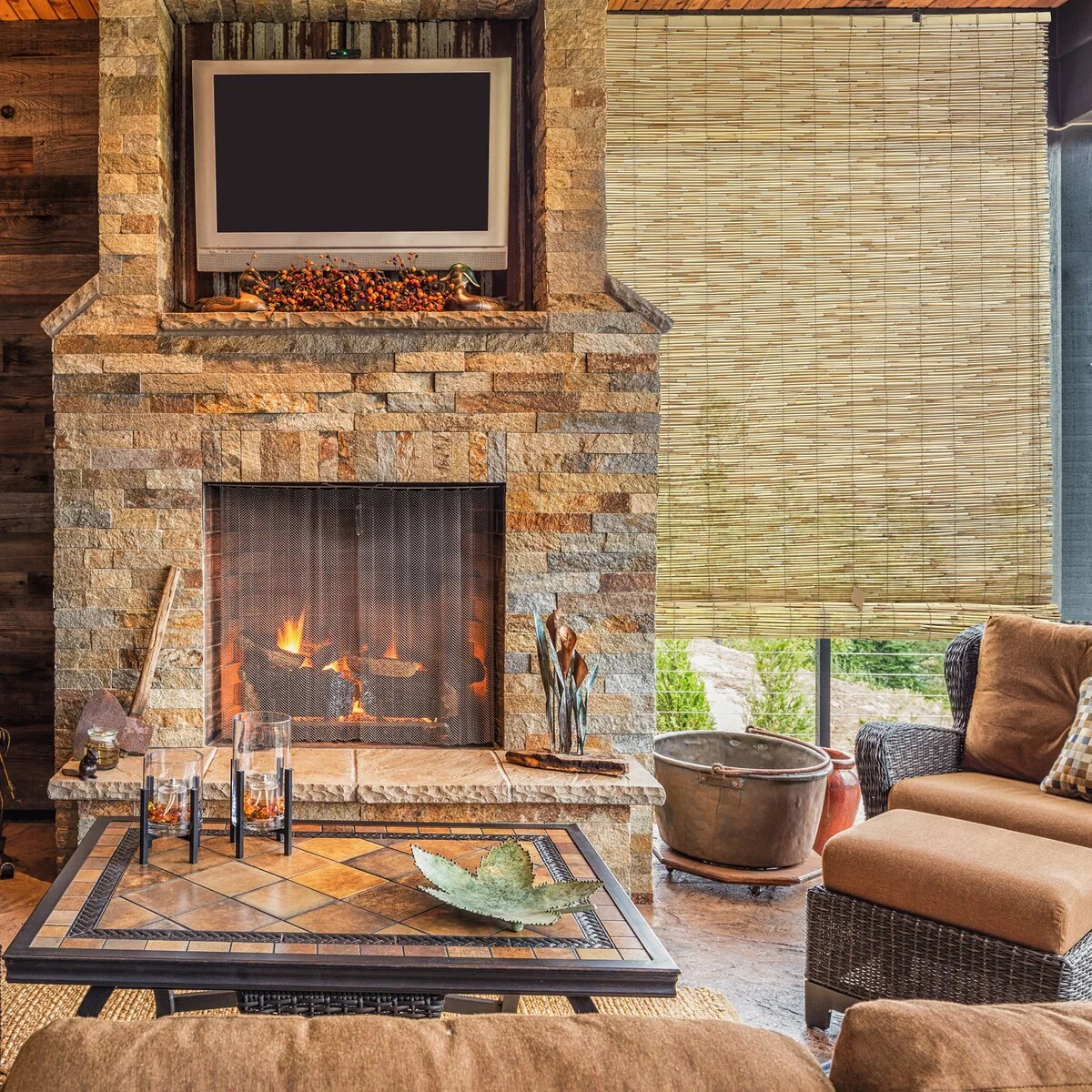 72-inch Natural Peeled and Polished Reed Blind