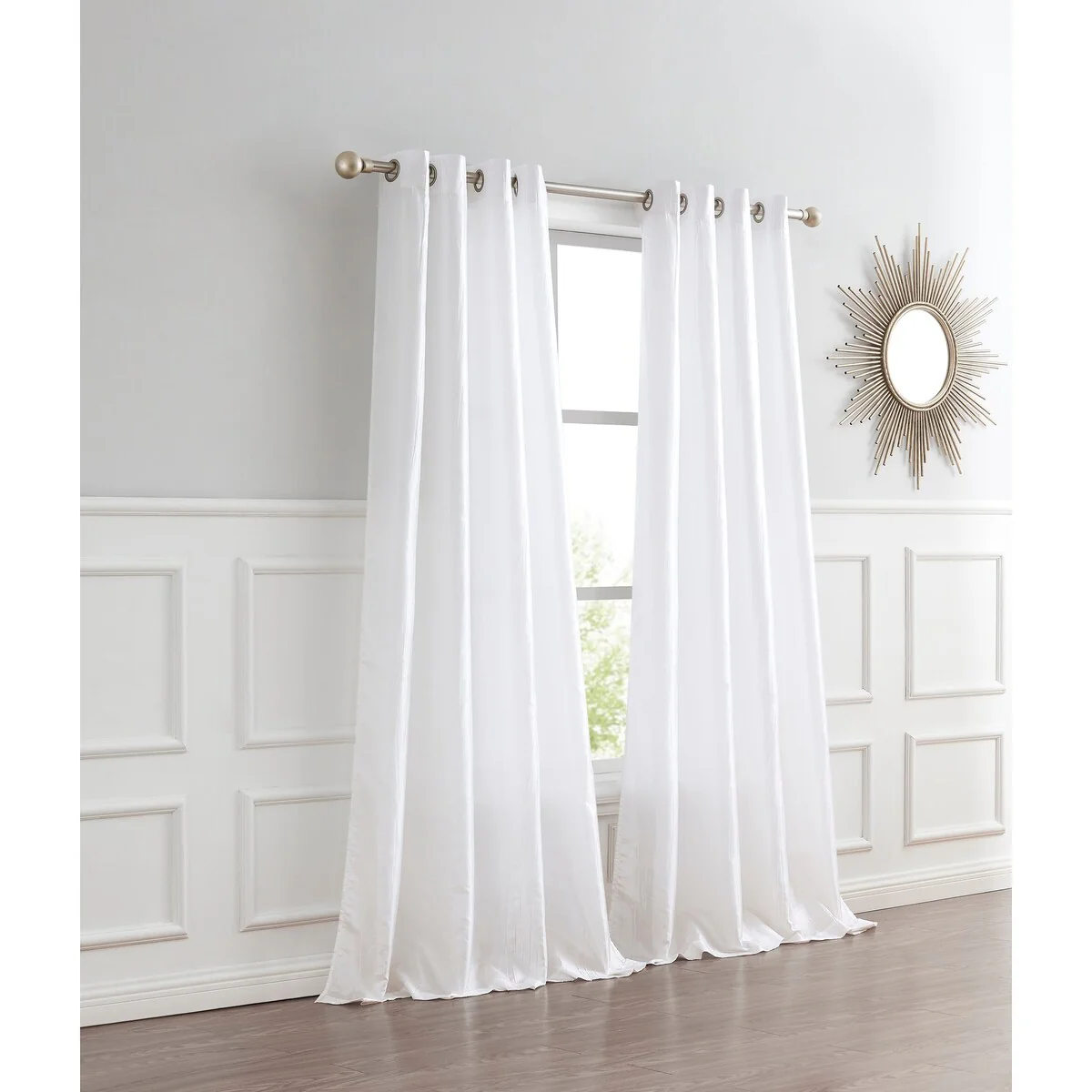 Crushed Silk Light Filtering Grommet Single Panel Extra Wide Curtains