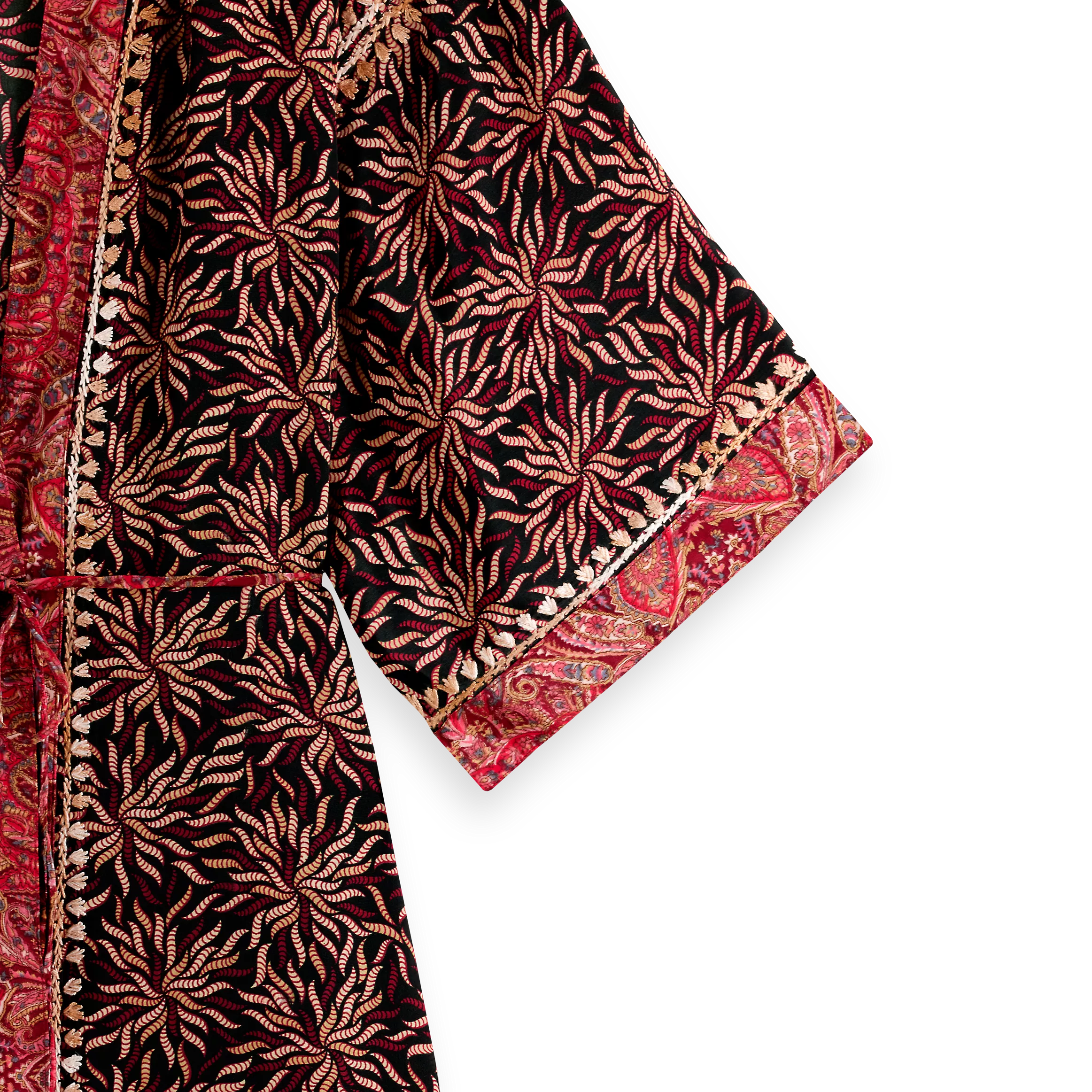 （RITUALS CHRISTMAS SALE）Jaypur Saree Kimono Dark Flower Long