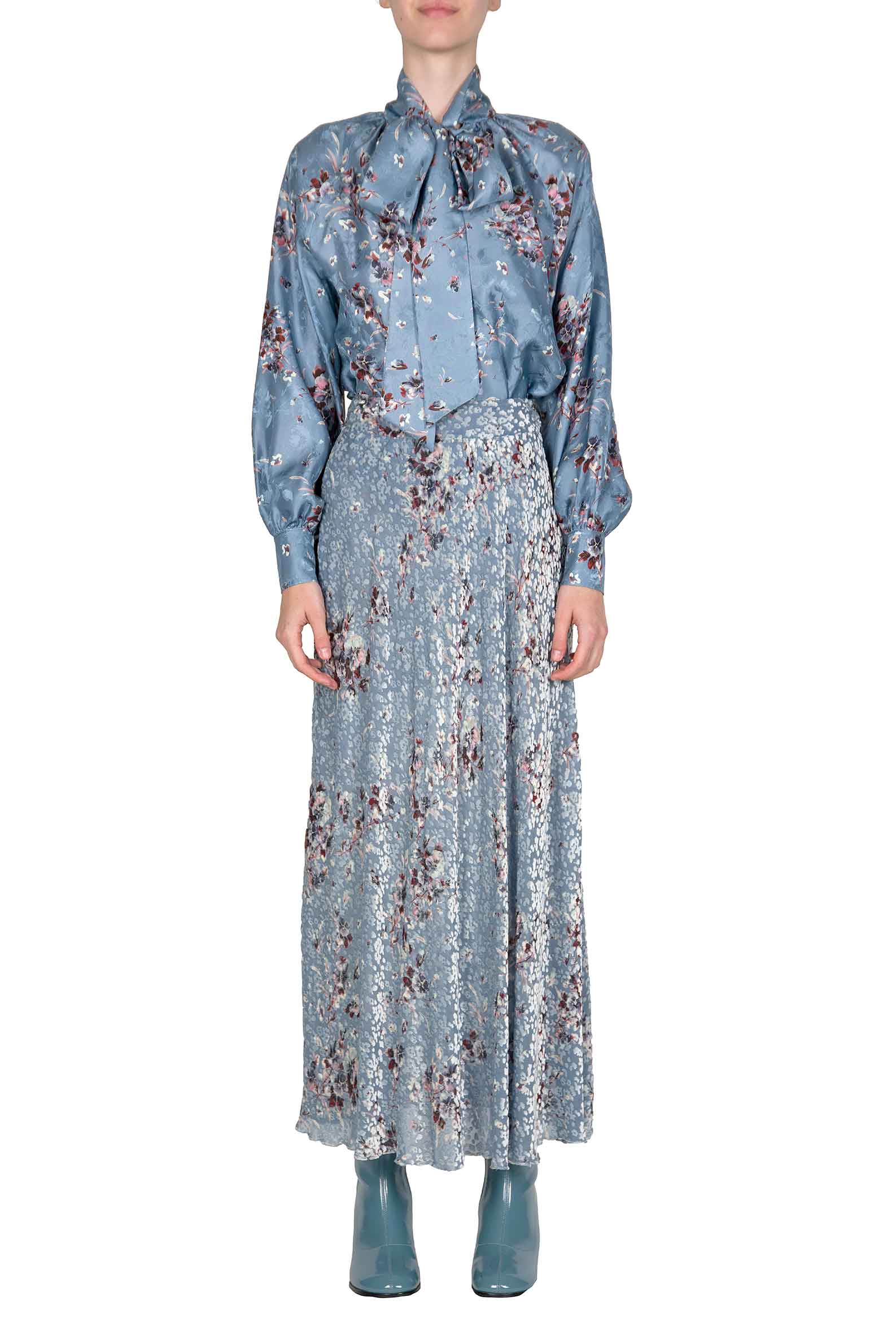 Flower Storm Printed Dèvorè Skirt