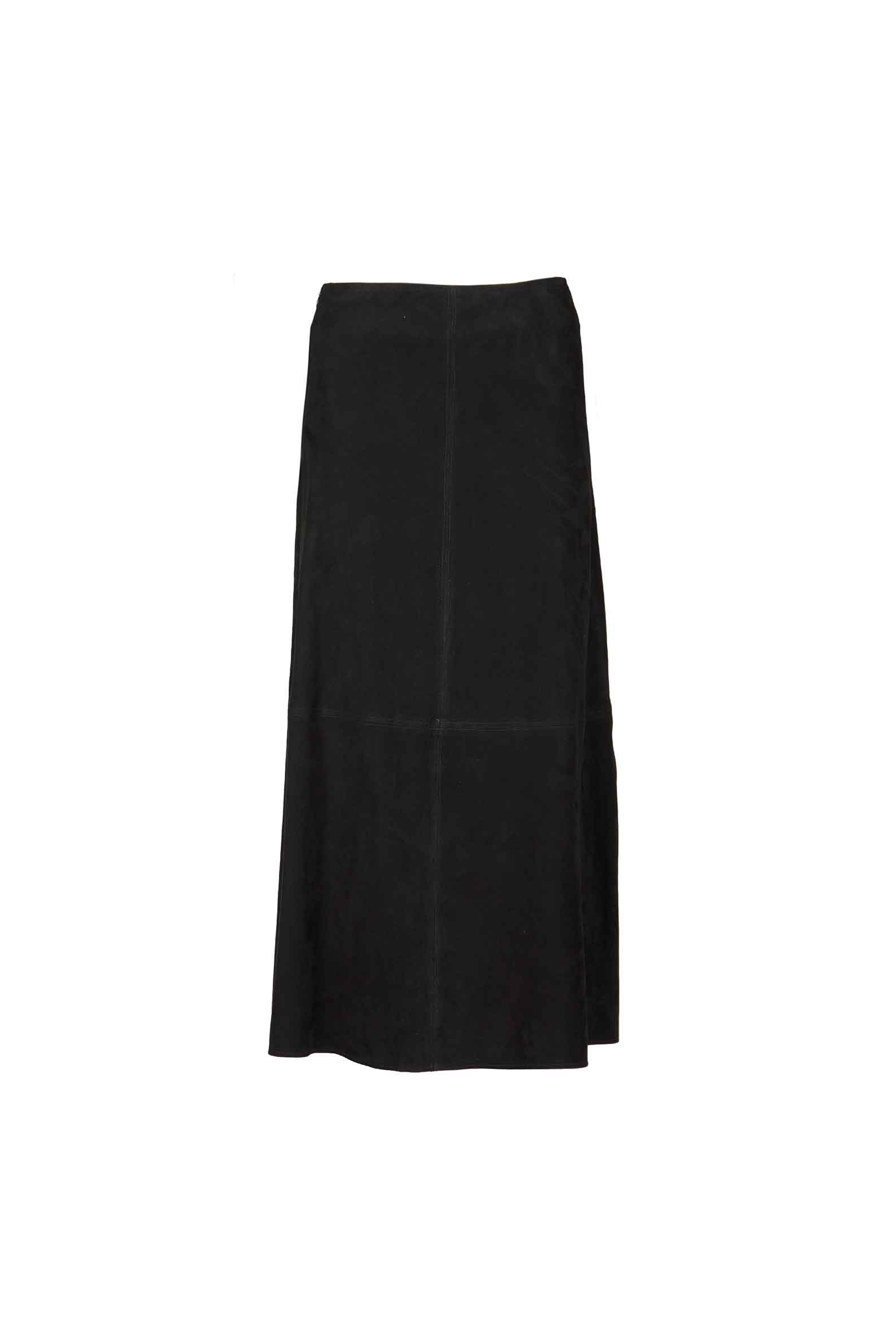 Black Suede Midi Skirt