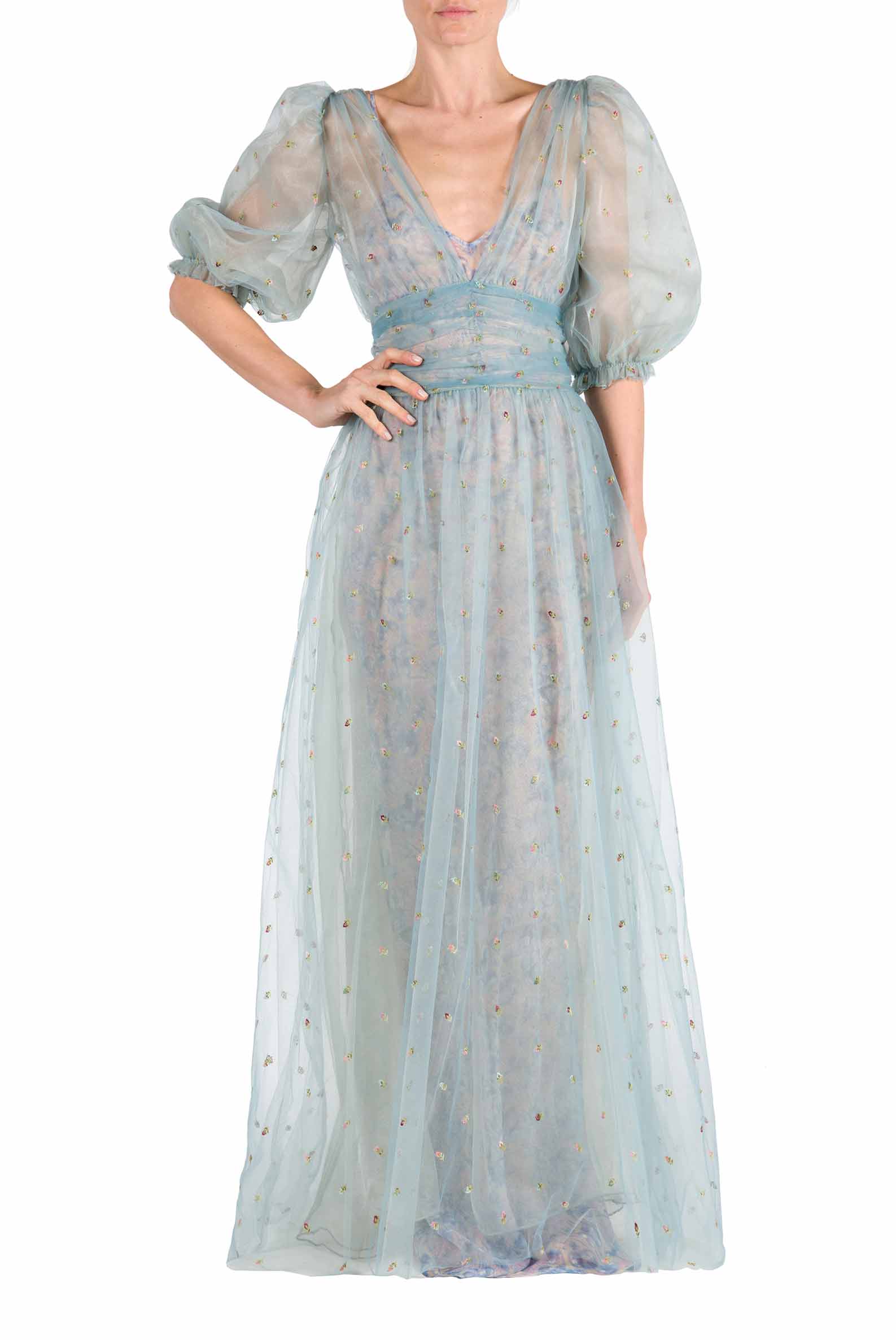 Tulle Embroidered Gown