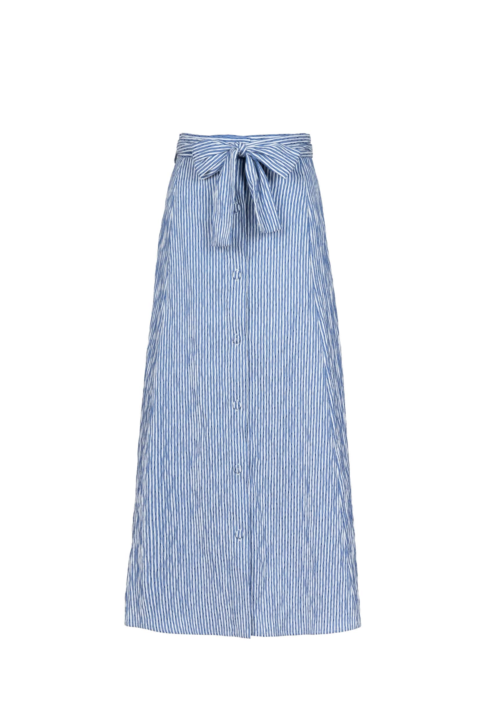 Striped Stretch Cotton Wide Skirt