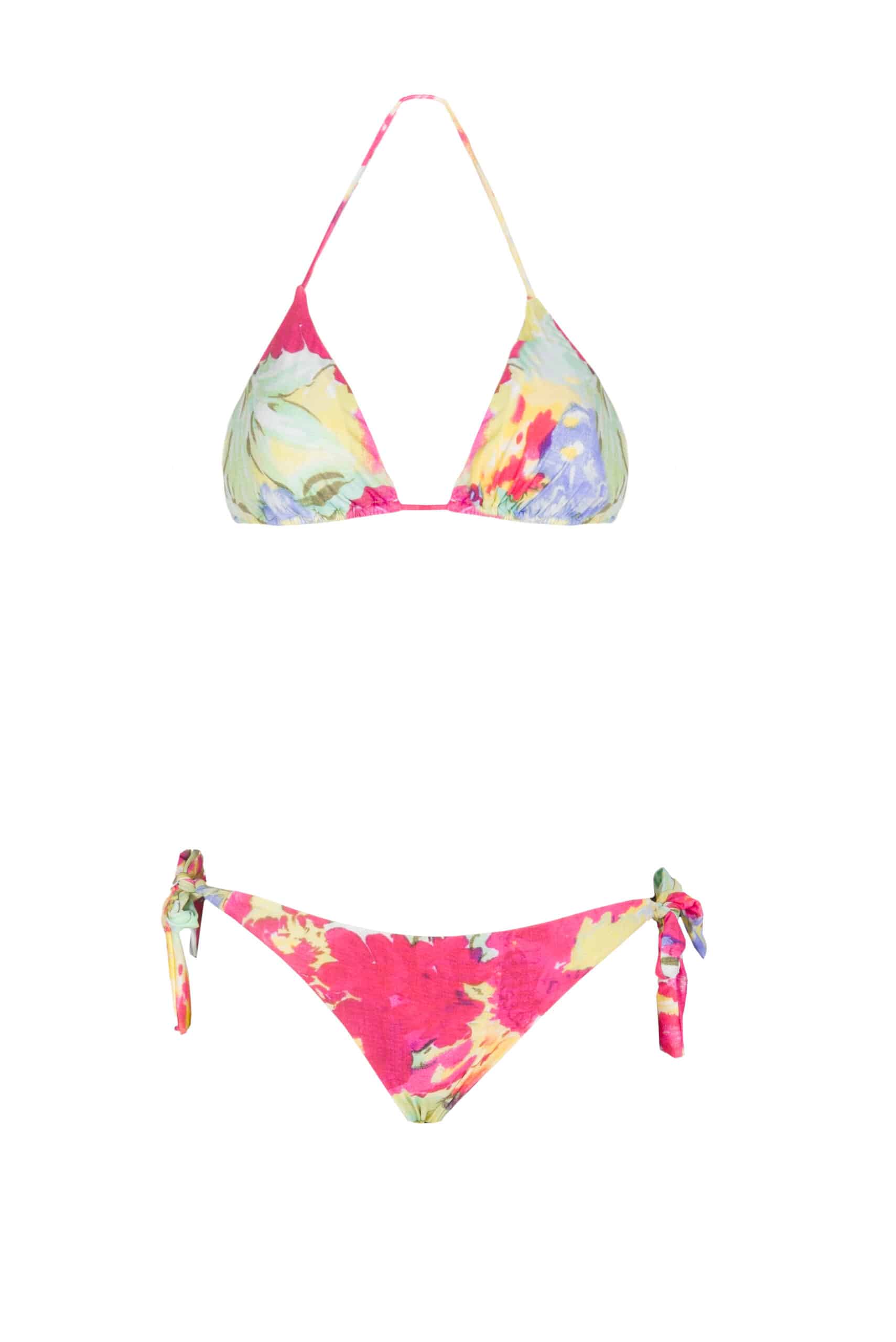Triangle And Slip Bikini in Abstract Flowers