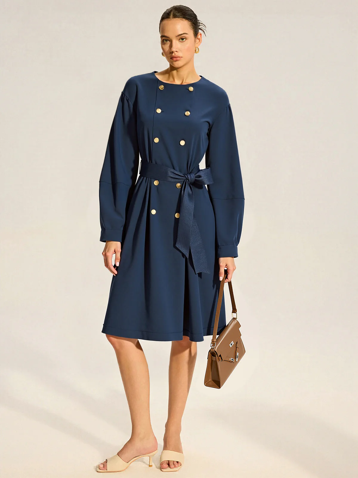 Double Breasted Belted Trench Coat
