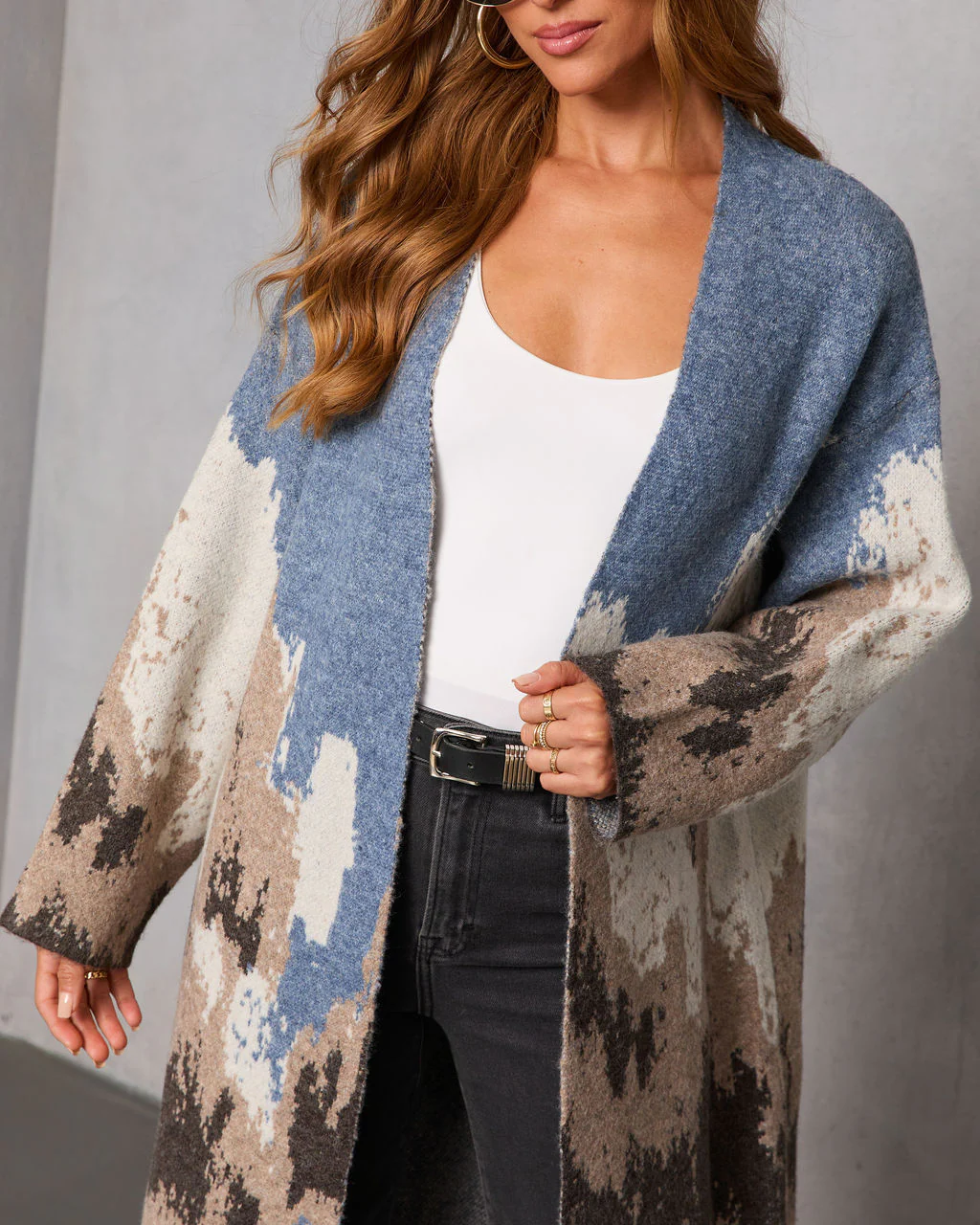Abstract Duster Cardigan