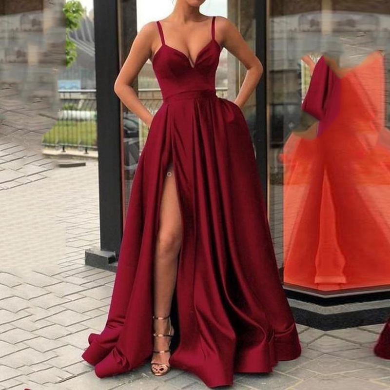 Sexy Cutout Sleeveless Party Fashion V Neck Mesh Elegant Solid Color High Waist Maxi Dress
