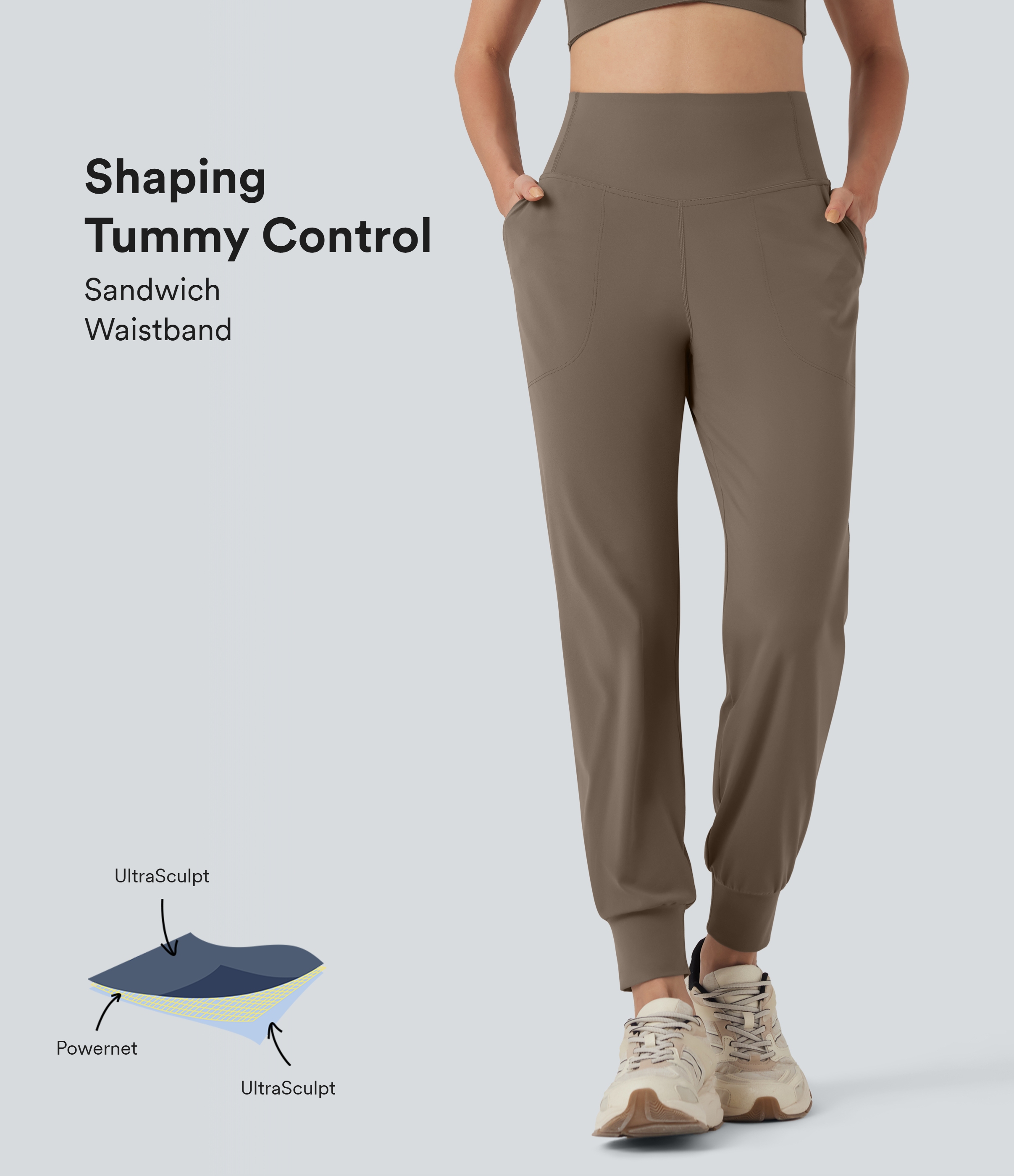 High Waisted Tummy Control Yoga Joggers with Pockets